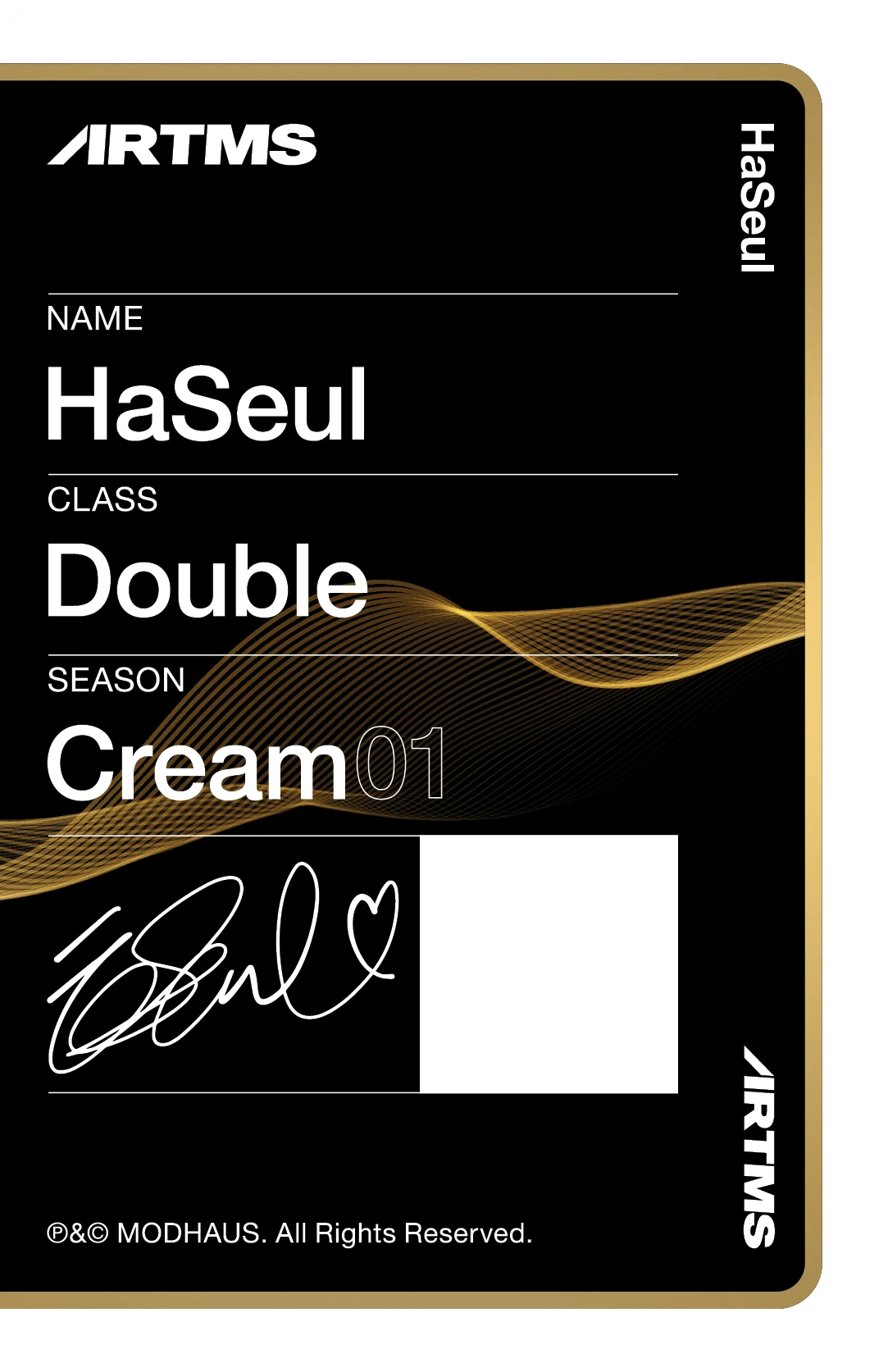 Haseul ARTMS photocard back side - Double Class Objekt