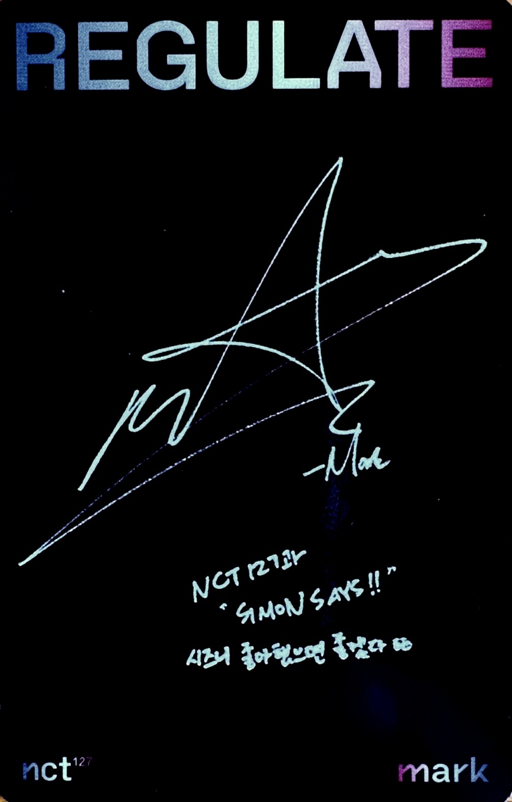 Mark NCT 127 photocard back side - Photocards