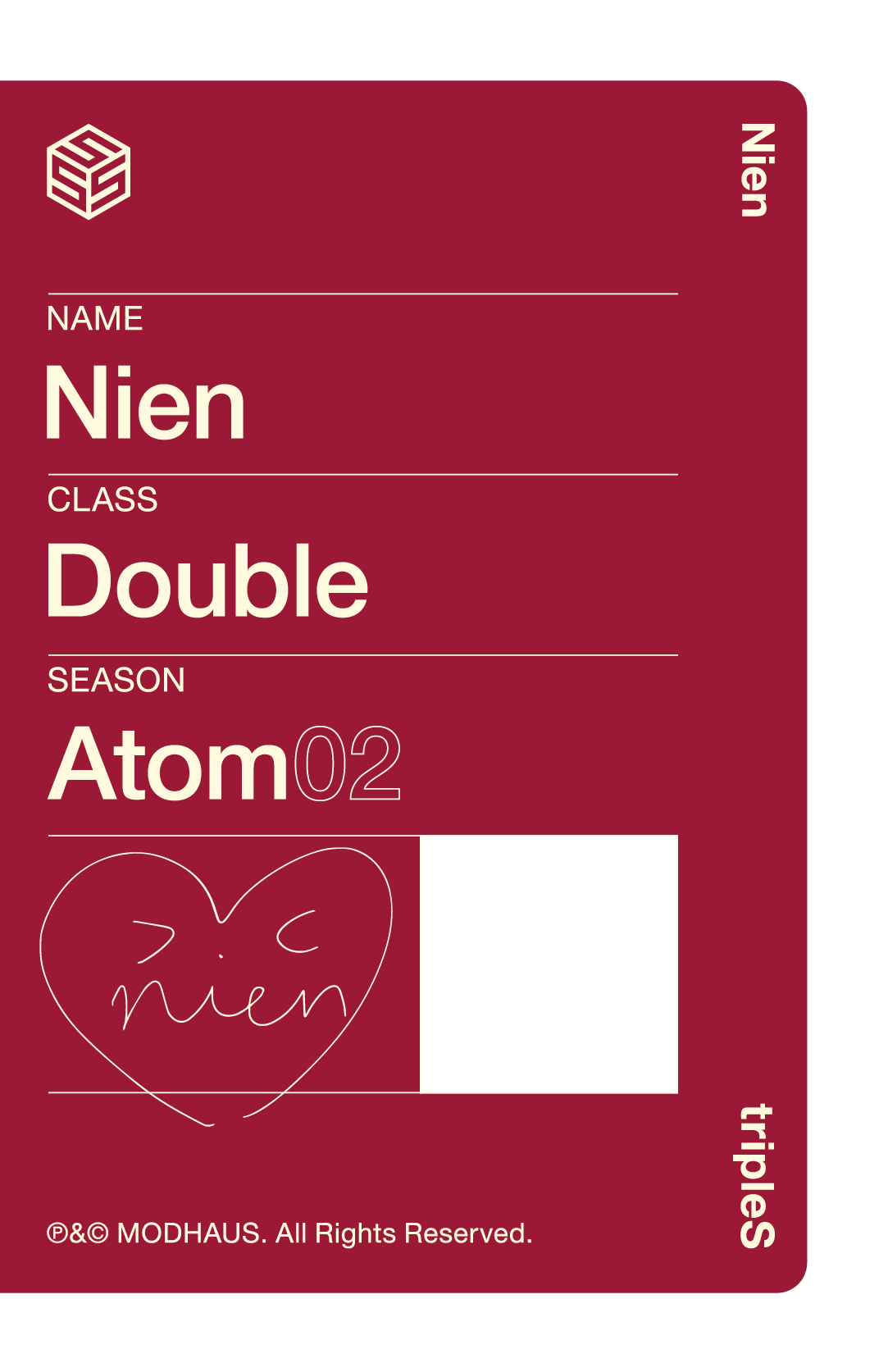 Nien tripleS photocard back side - Double Class Objekt