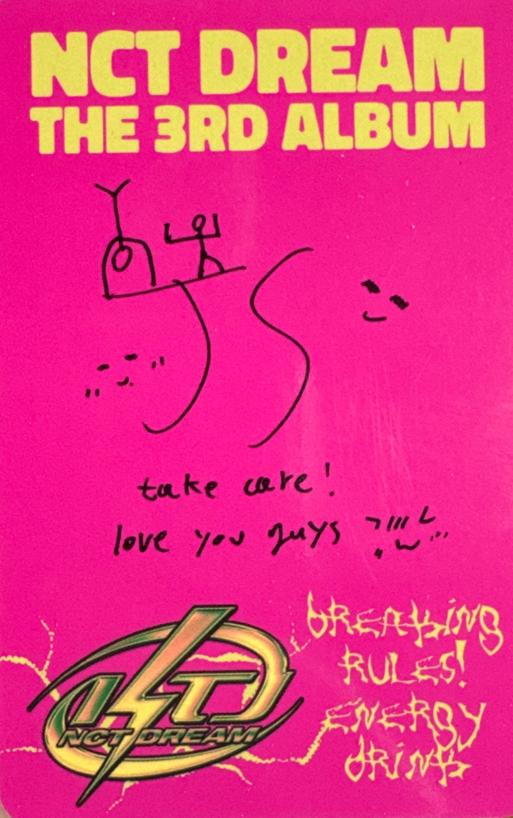 Jisung NCT DREAM photocard back side - NCT Official Store (D2C) Exclusive