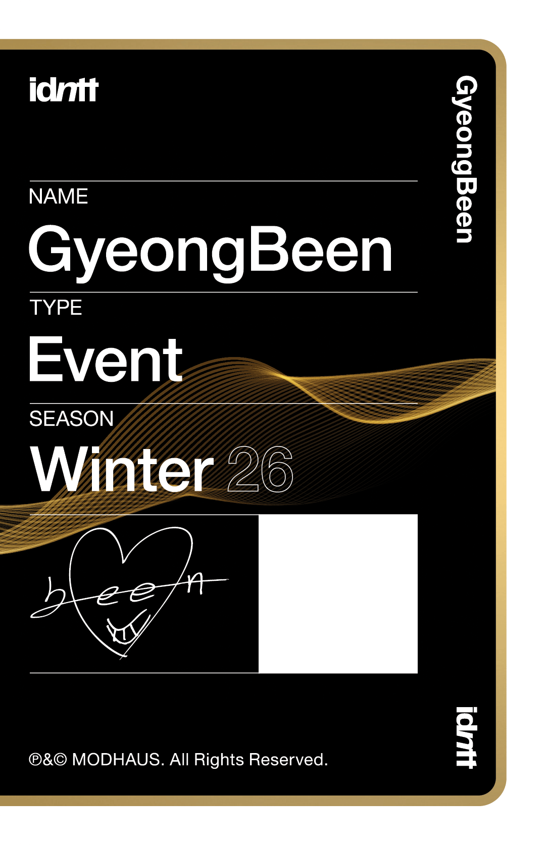 Choi GyeongBeen idntt photocard back side - Event Objekt