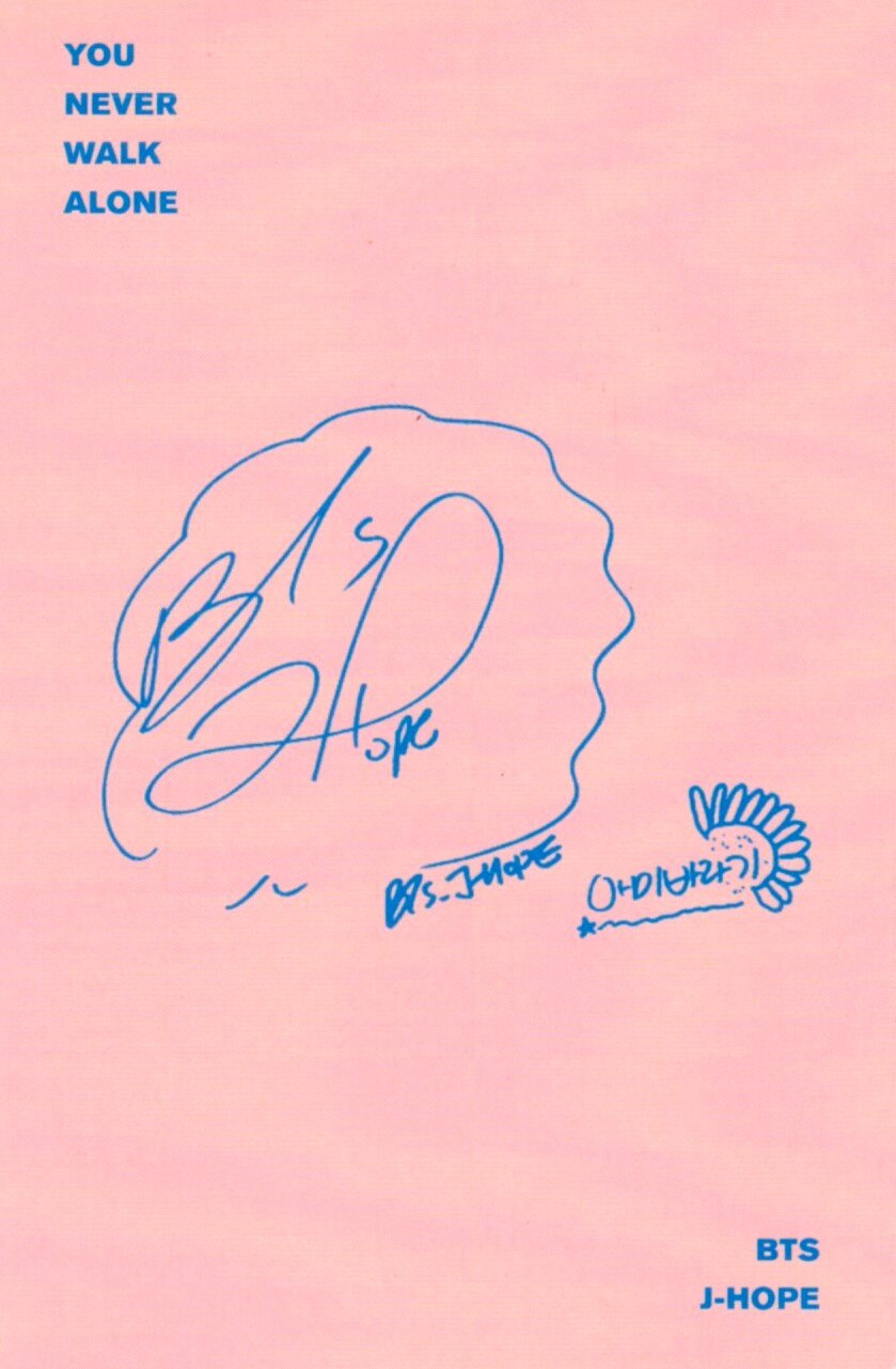 J-hope BTS photocard back side - Random Photocard