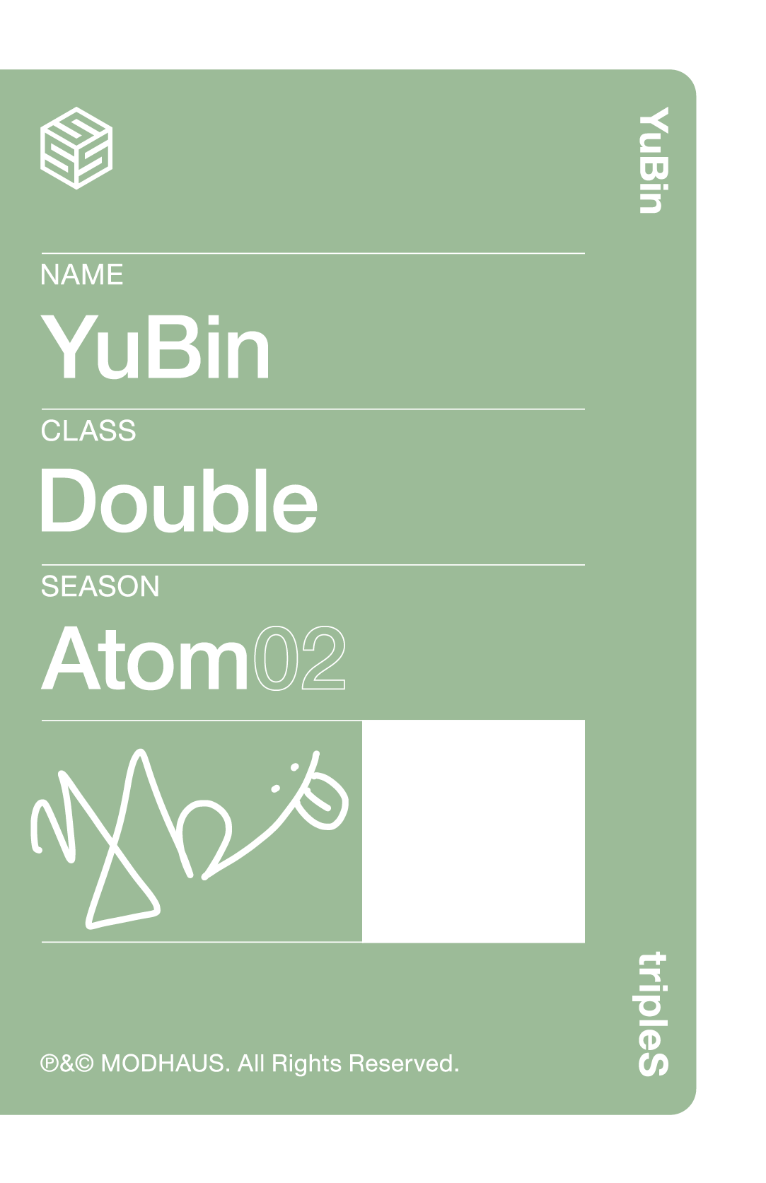 Yubin tripleS photocard back side - Double Class Objekt