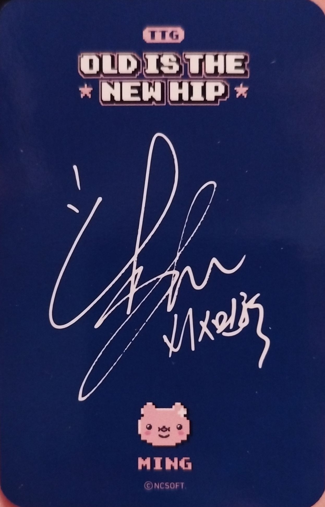 Minhyuk MONSTA X photocard back side - Old is the new hip ver.