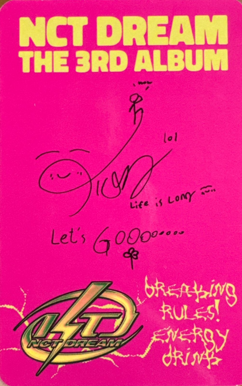 Jisung NCT DREAM photocard back side - Walmart Exclusive