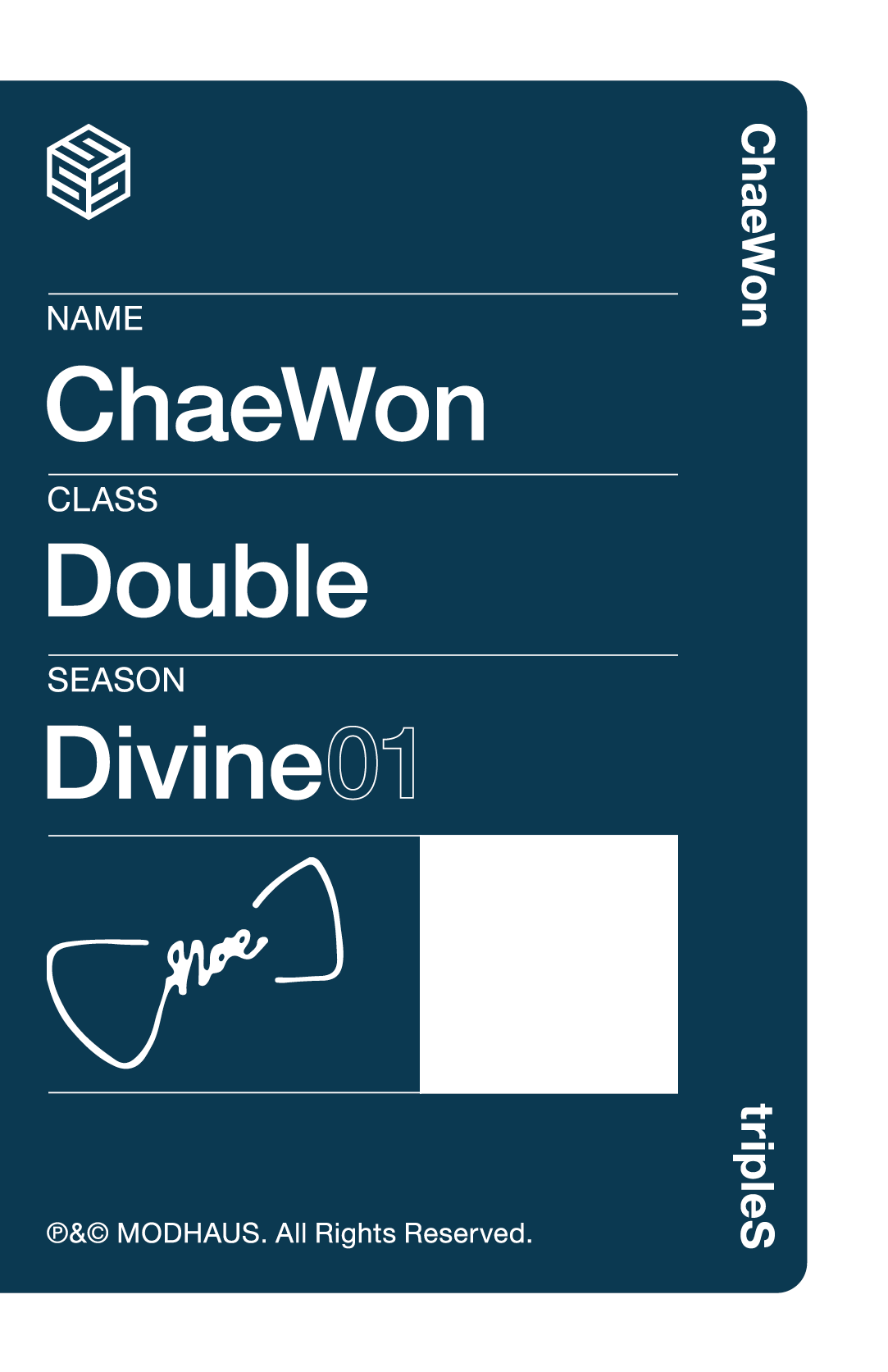Chaewon tripleS photocard back side - DCOC