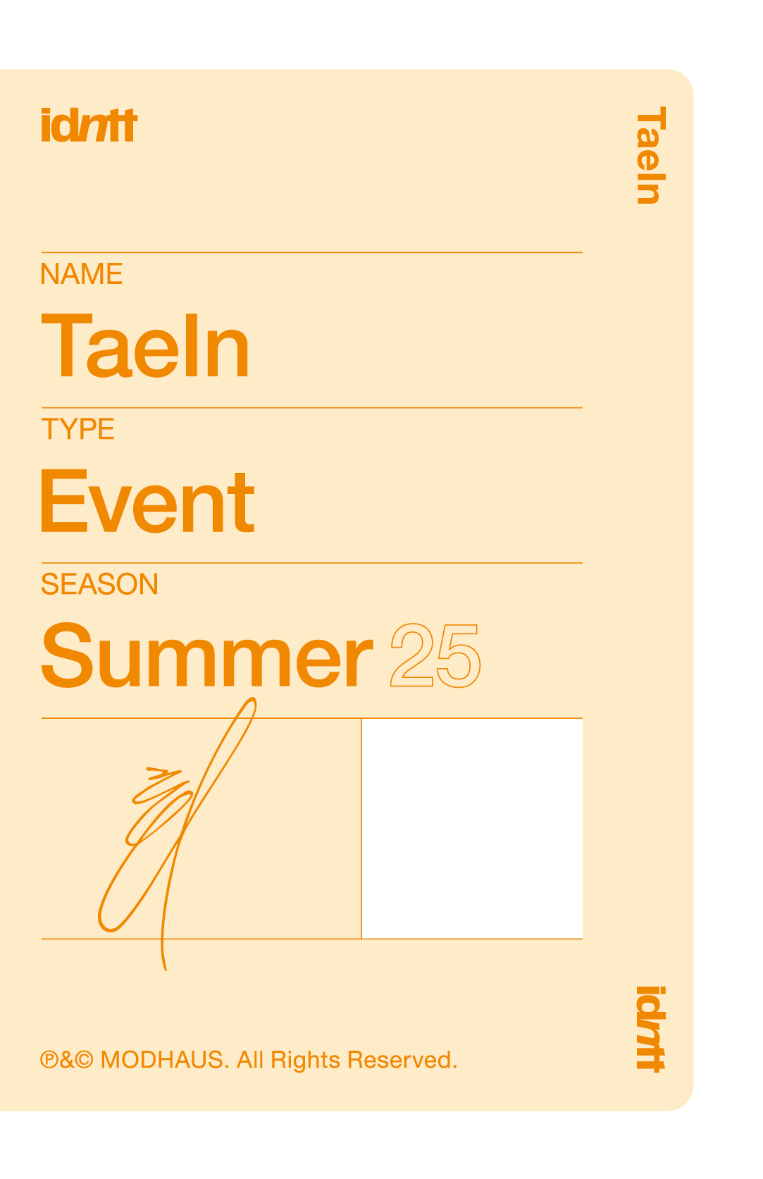 Choi TaeIn idntt photocard back side - Vip Benefit Objekt (Japan / Taipei)
