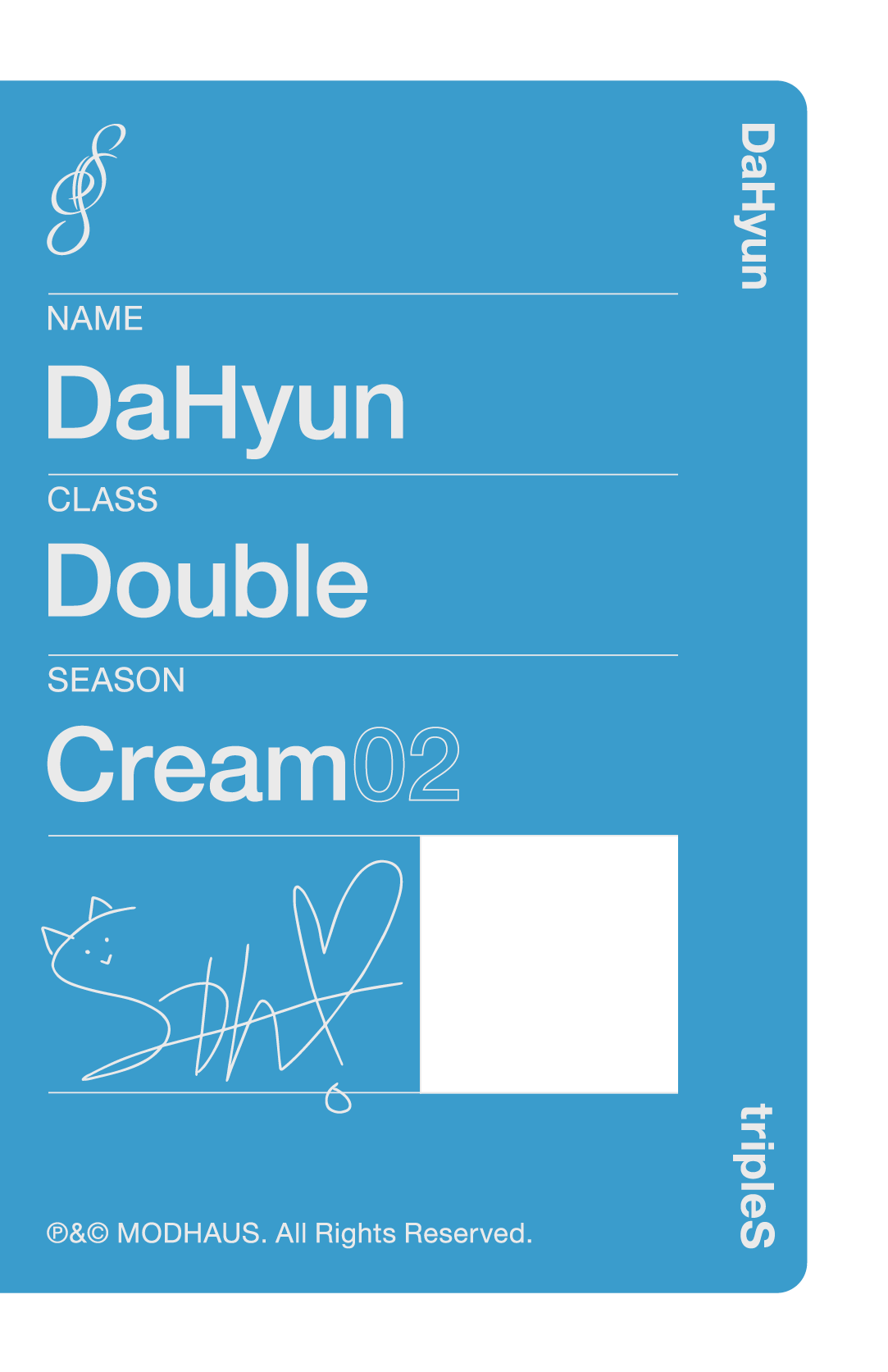 Dahyun tripleS photocard back side - Double Class Objekt