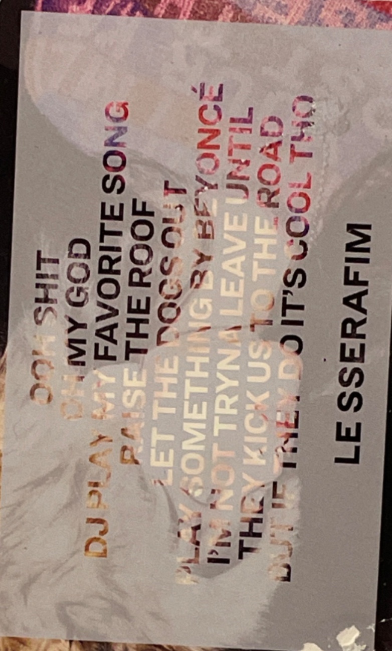 Kazuha LE SSERAFIM photocard back side - Photocards