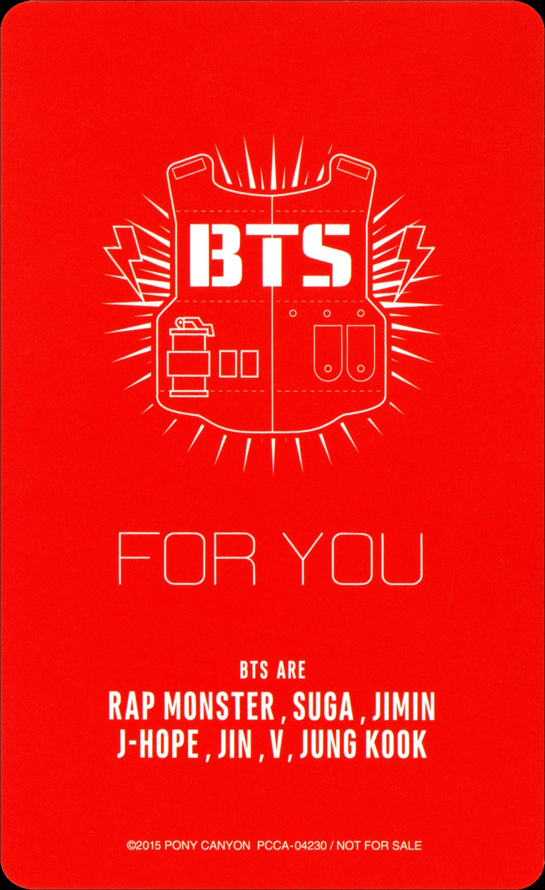 Suga BTS photocard back side - Photocard