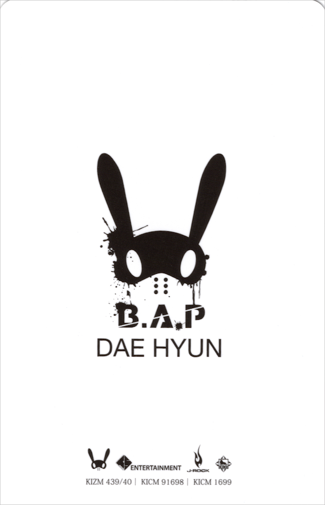 Daehyun B.A.P photocard back side - Photocard