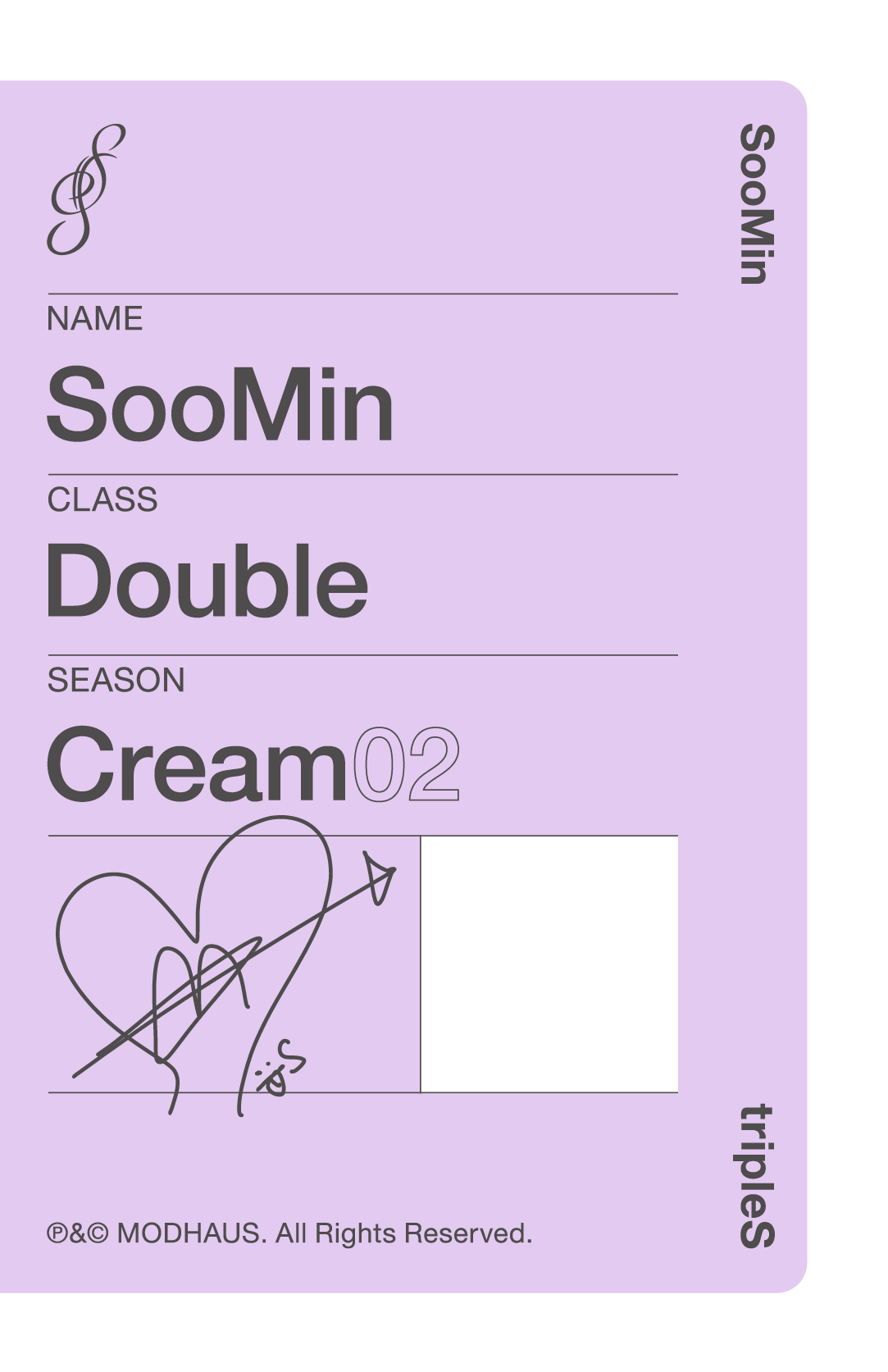 Soomin tripleS photocard back side - Double Class Objekt