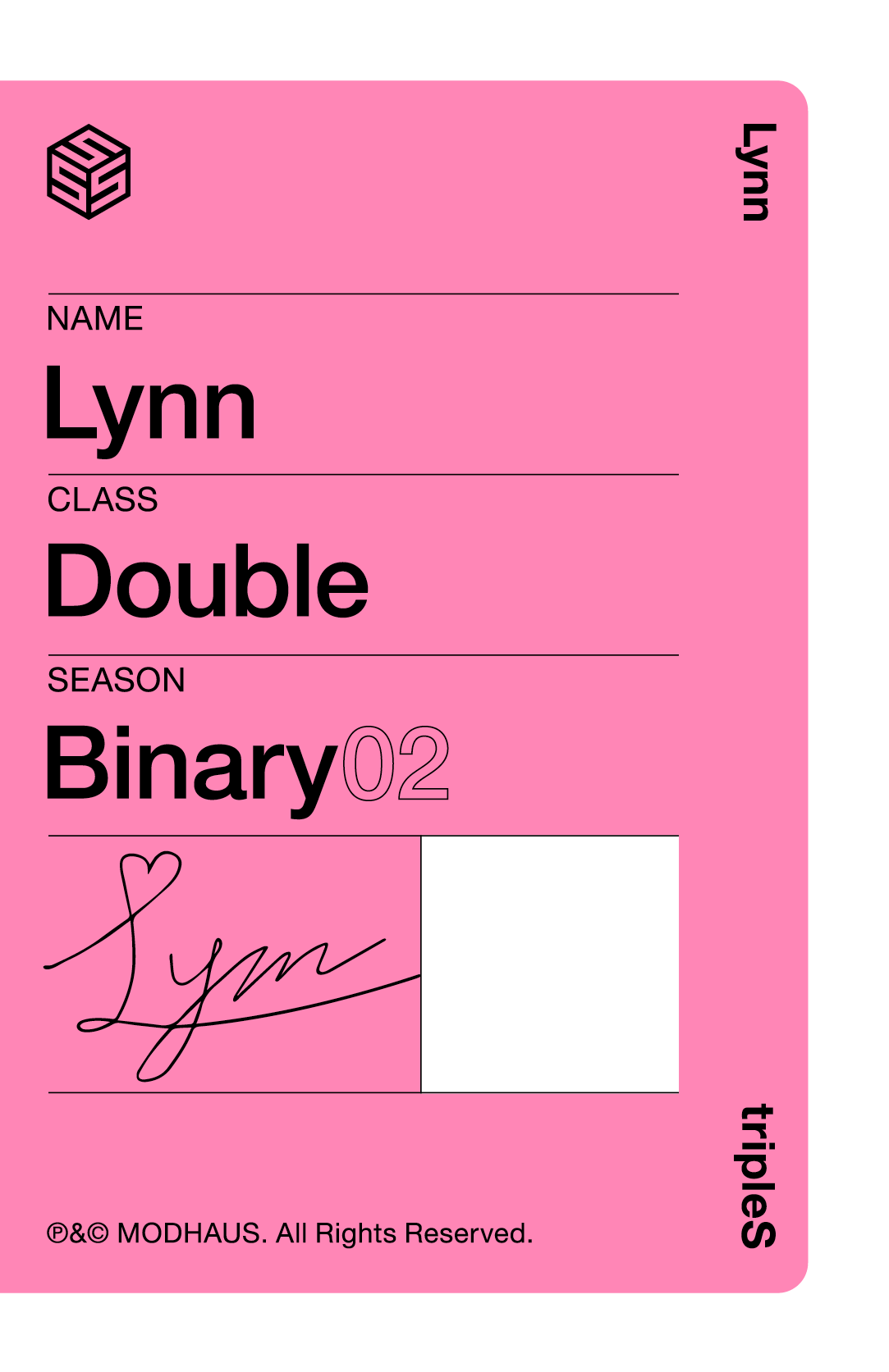 Lynn tripleS photocard back side - Showcase Objekt Pack