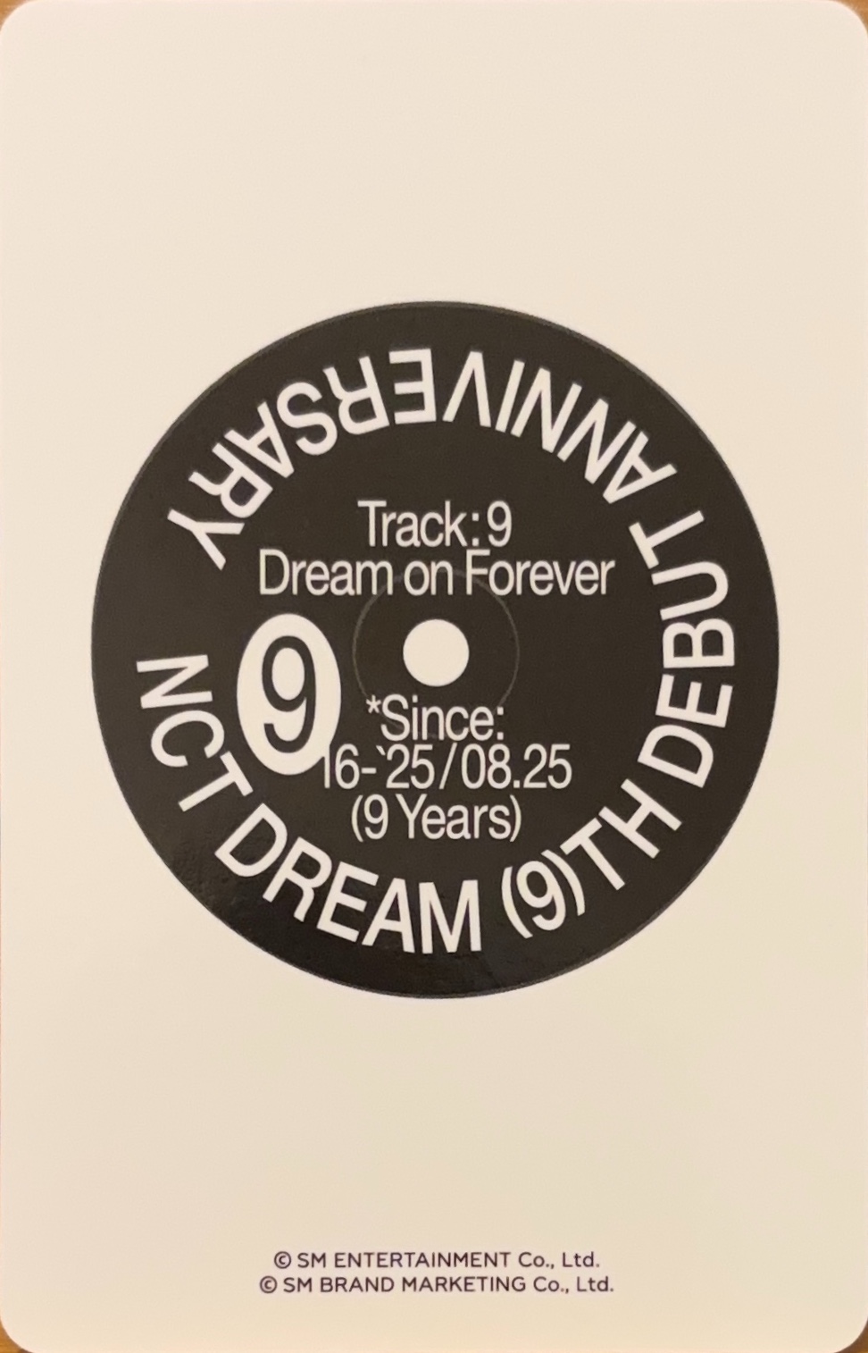 Jisung NCT DREAM photocard back side - Turntable Bluetooth Speaker Set
