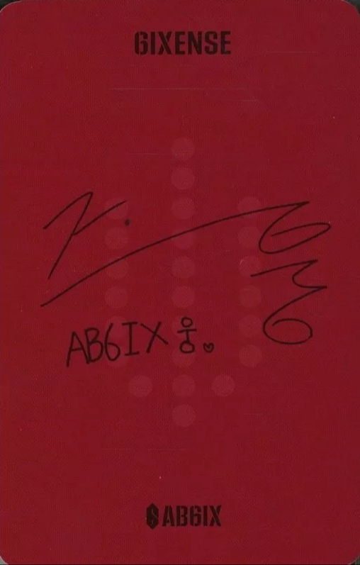 Woong AB6IX photocard back side - Photocard