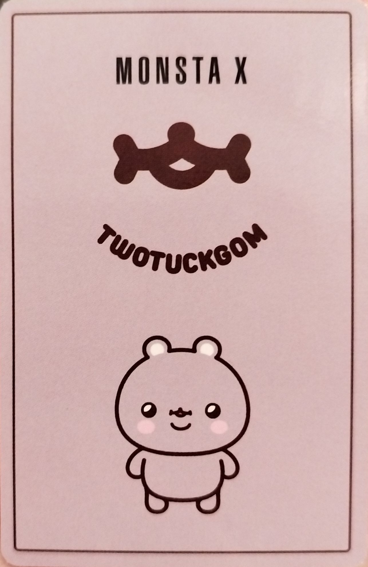 Hyungwon MONSTA X photocard back side - Twotuckgom Photocard