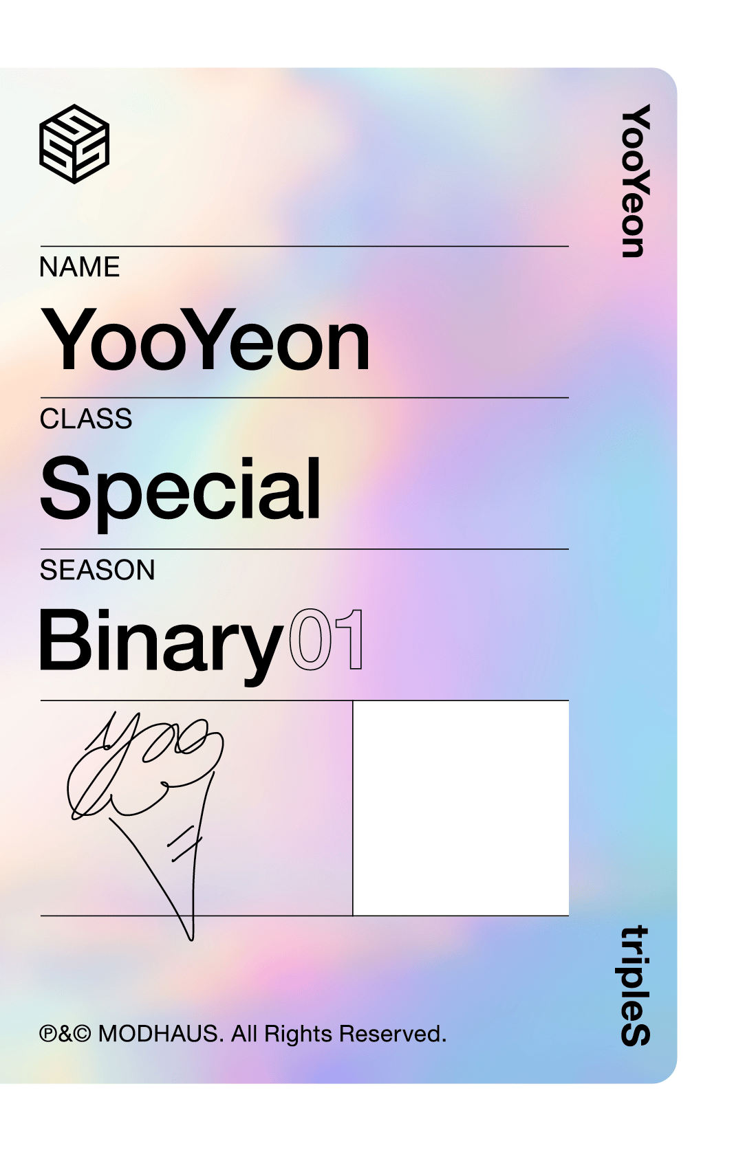Yooyeon tripleS photocard back side - Double Class Objekt