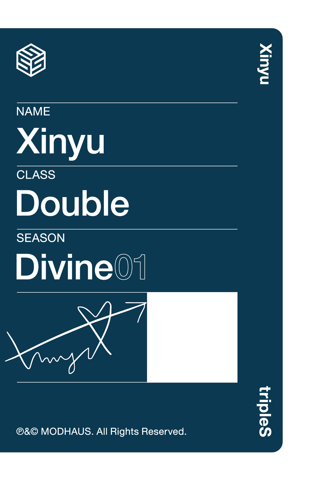 Xinyu tripleS photocard back side - Double Class Objekt
