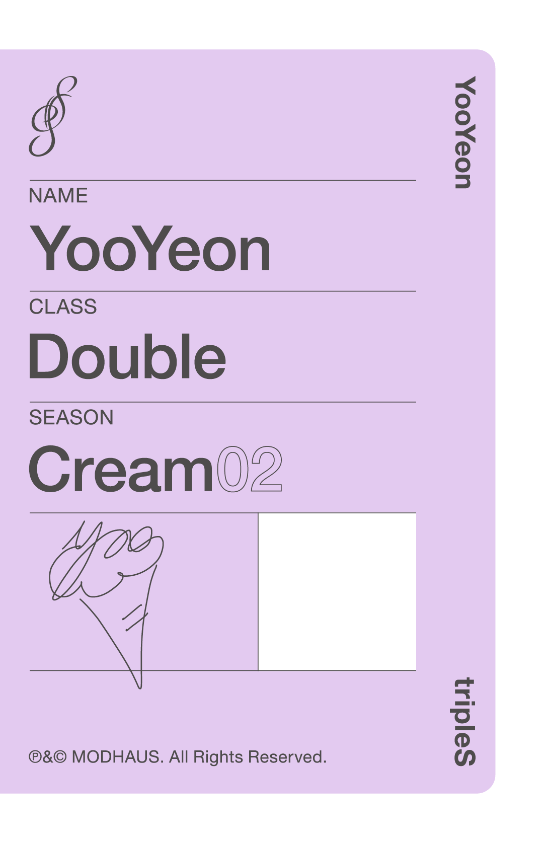 Yooyeon tripleS photocard back side - Double Class Objekt