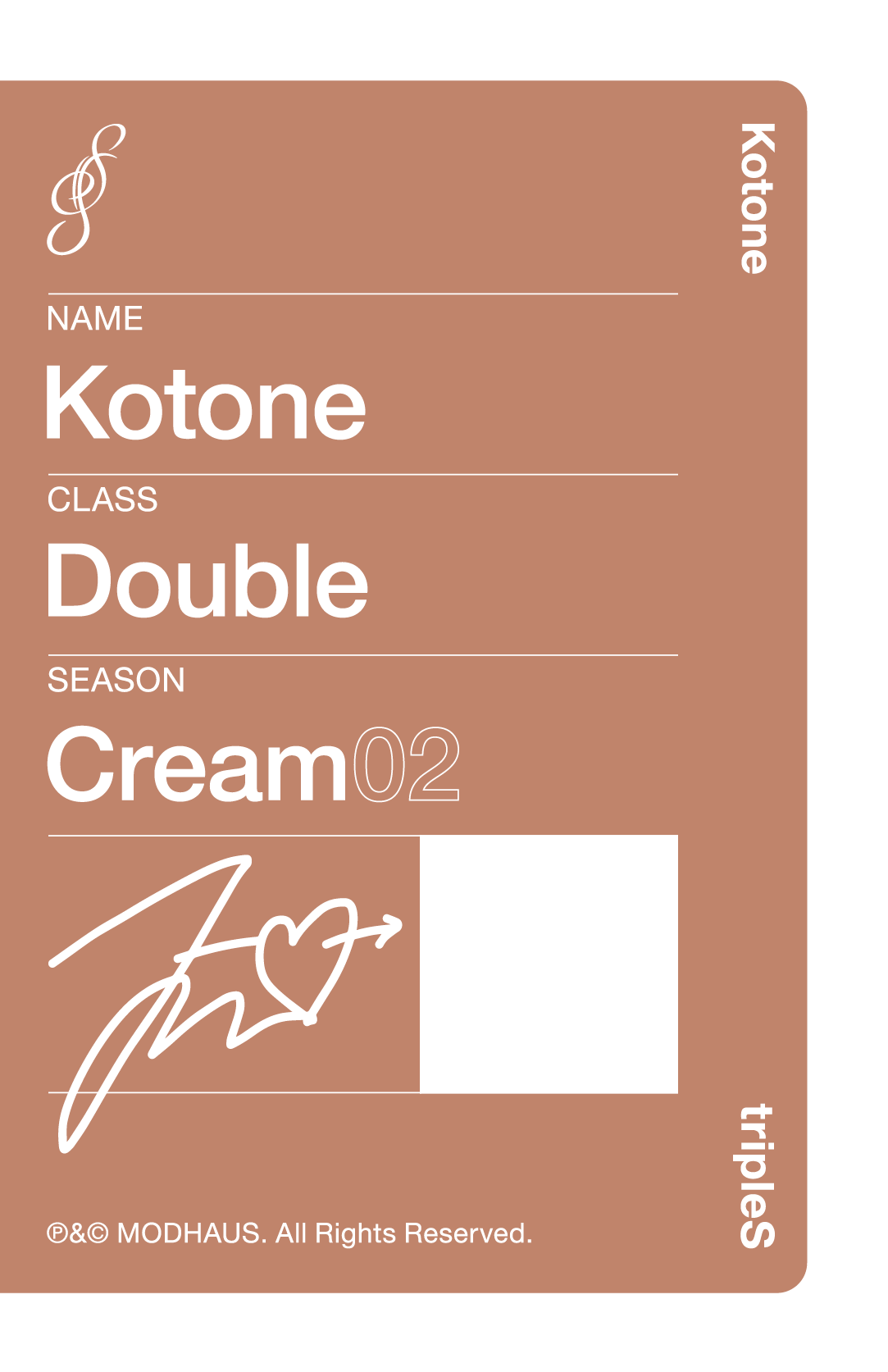 Kotone tripleS photocard back side - Showcase Objekt Pack