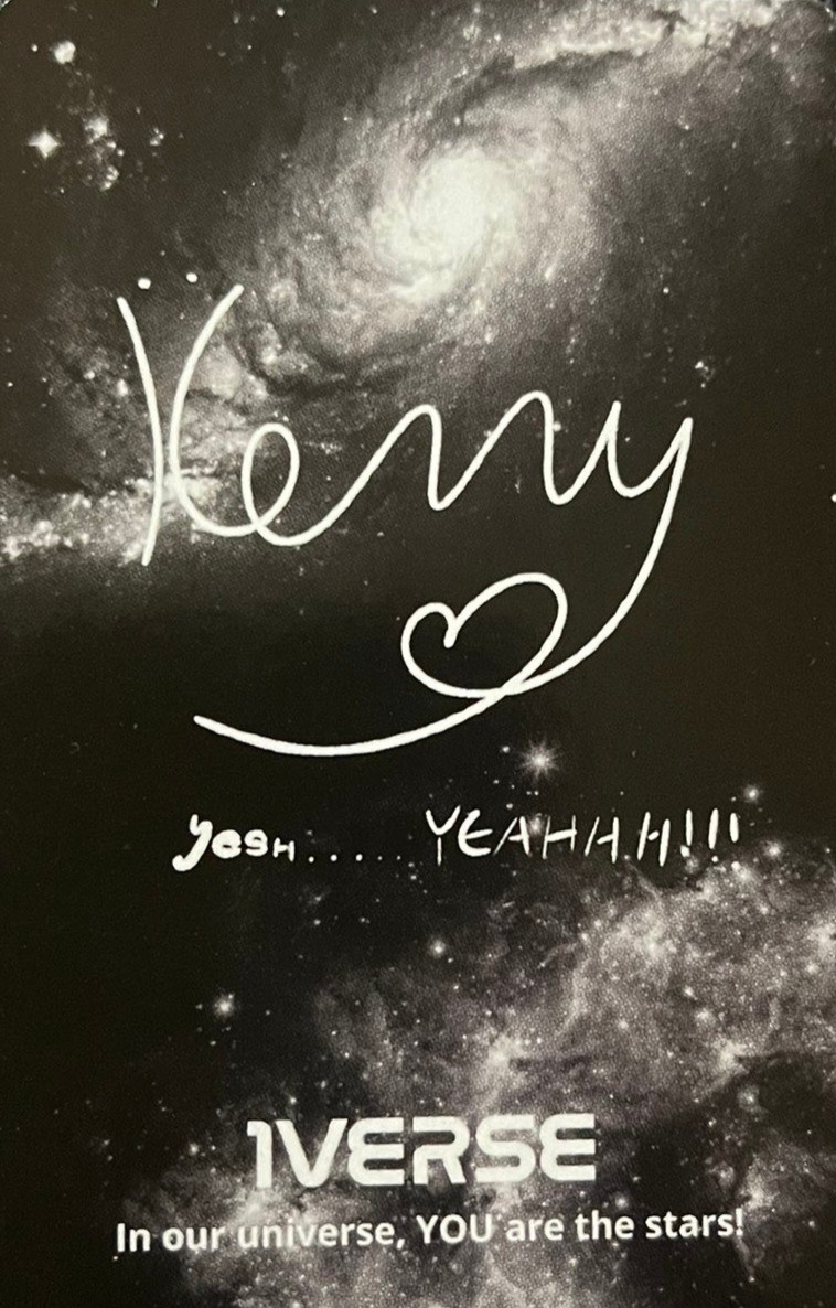 Kenny 1VERSE photocard back side - Online 2.0