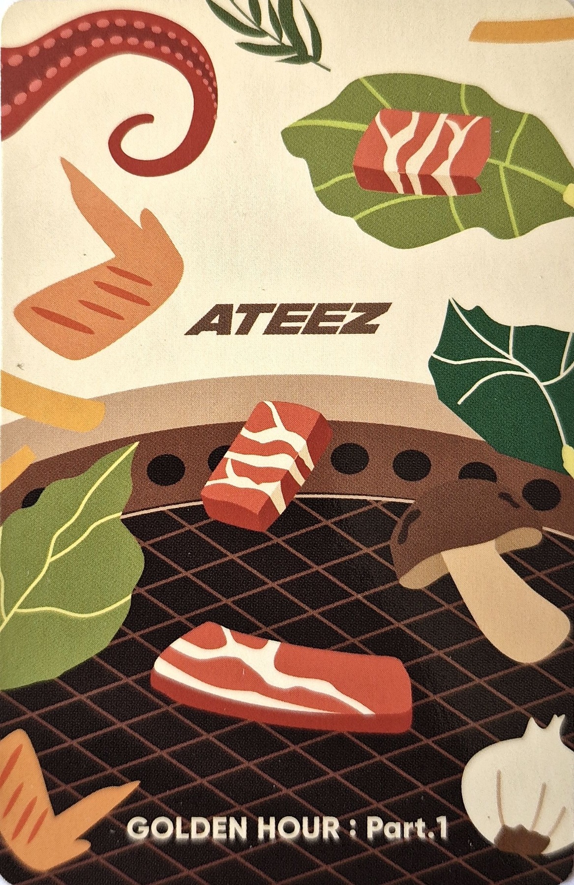 San ATEEZ photocard back side - Mukbang Ver.