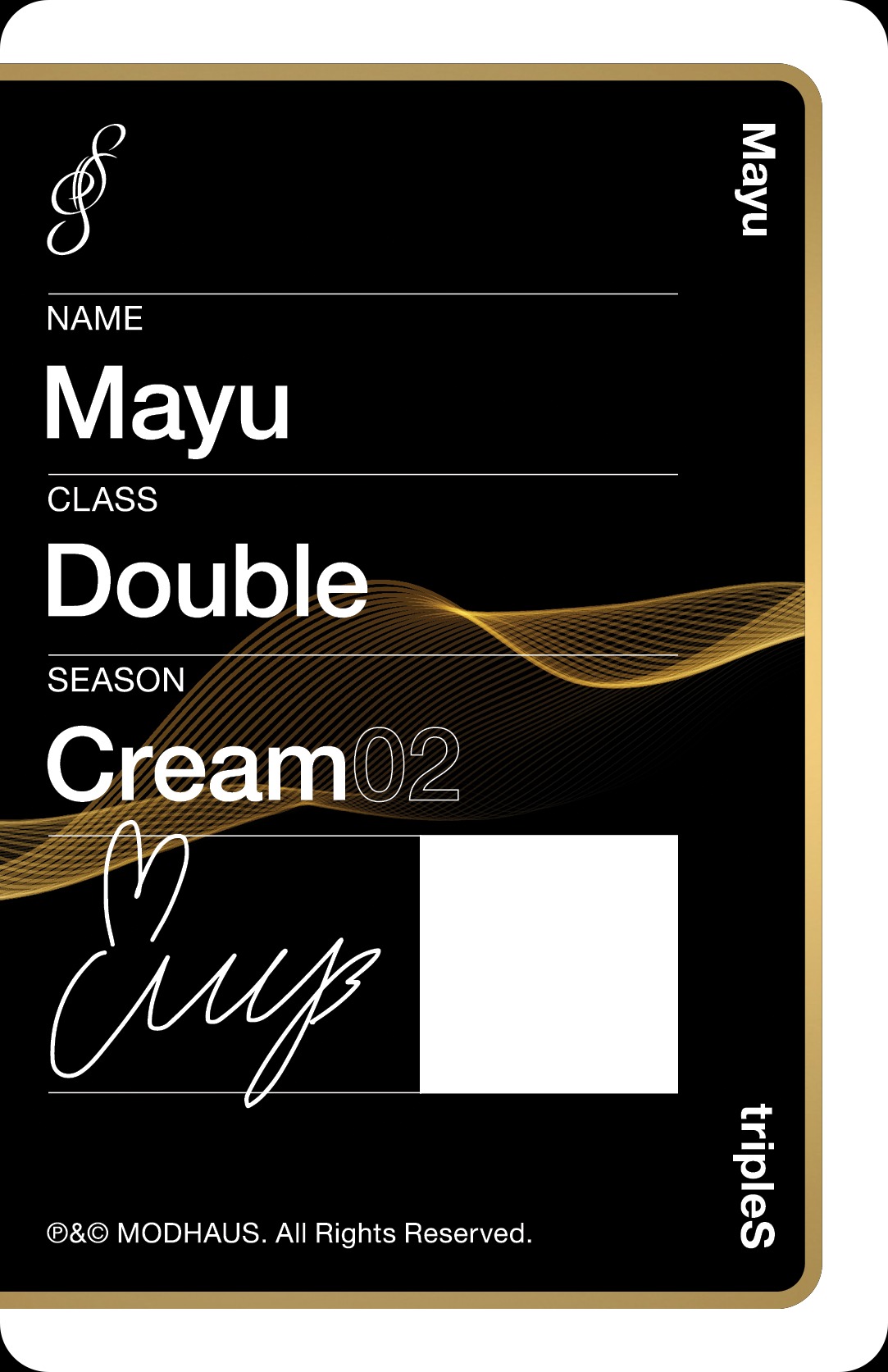 Mayu tripleS photocard back side - Double Class Objekt
