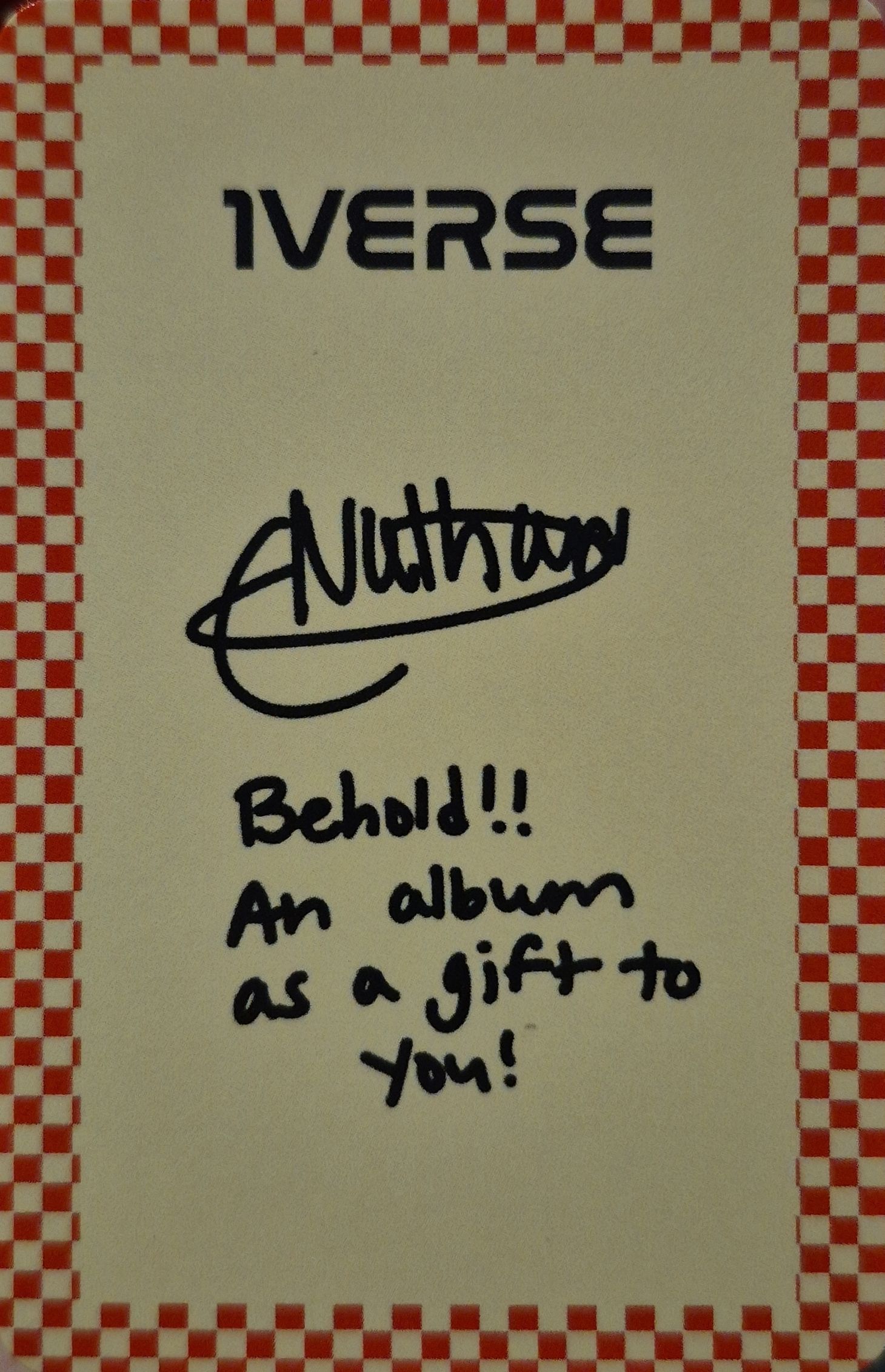Nathan 1VERSE photocard back side - Photocard