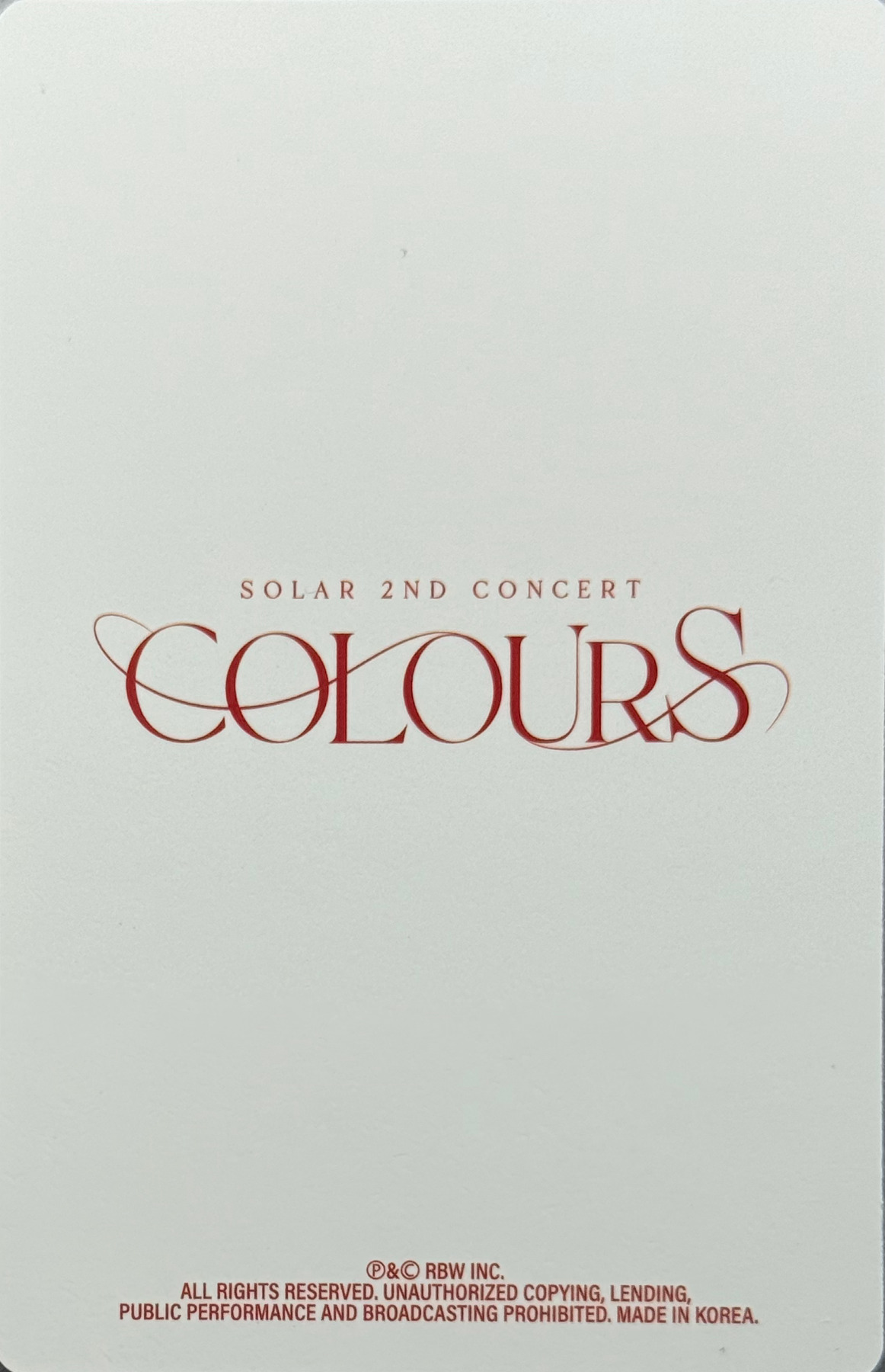 Solar Solar photocard back side - Random Trading Card