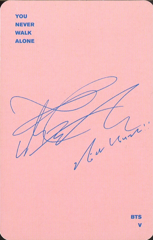 V BTS photocard back side - Random Photocard