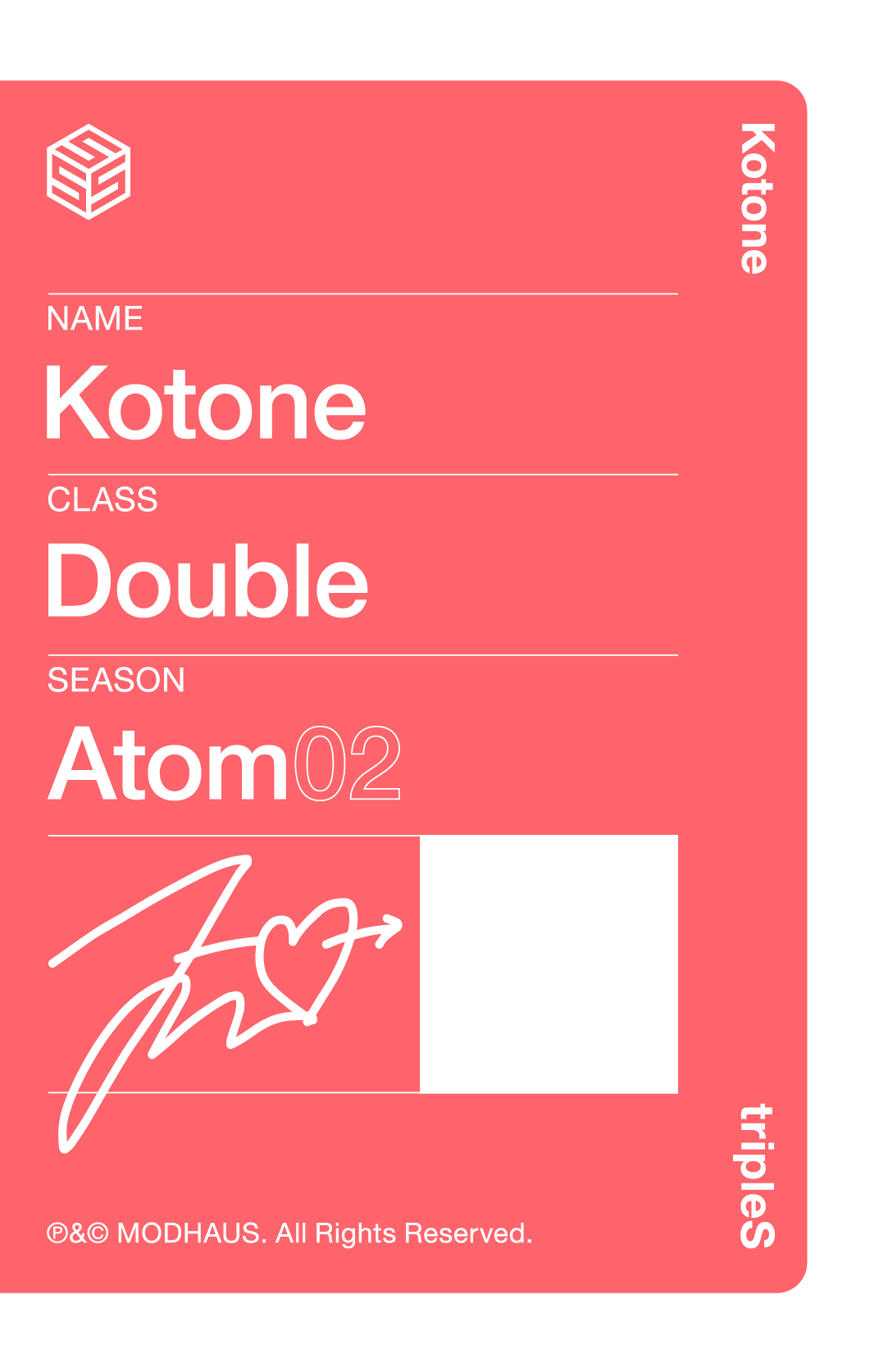 Kotone tripleS photocard back side - Showcase Objekt Pack