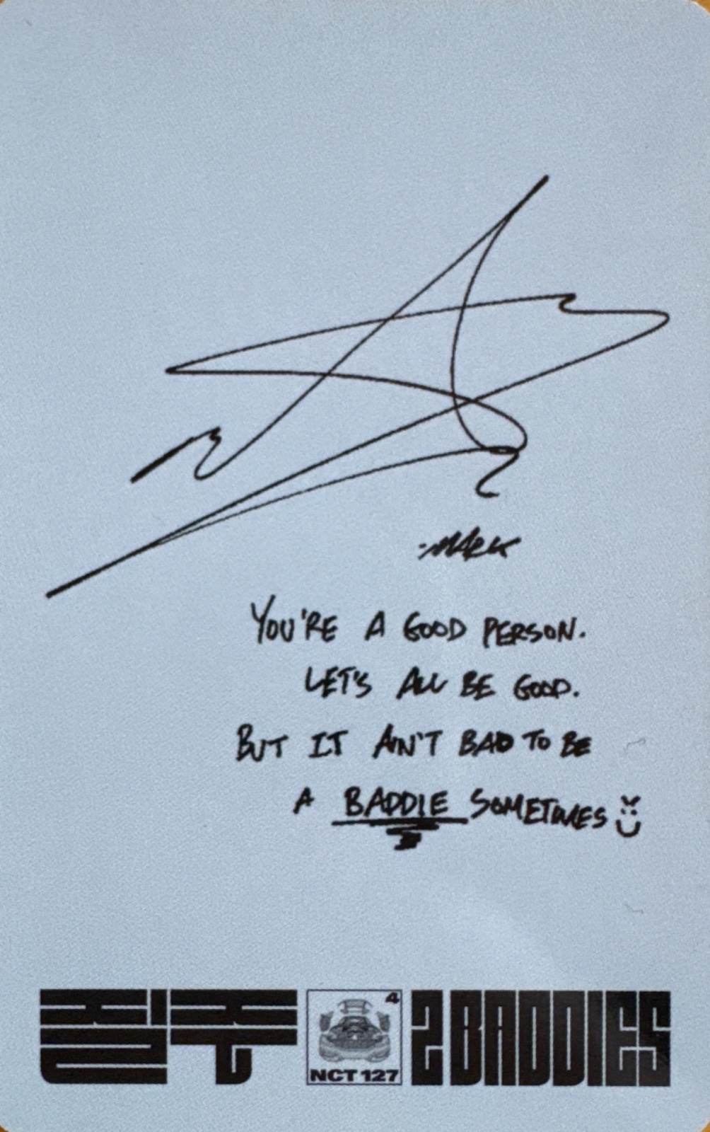 Mark NCT 127 photocard back side - Photocards