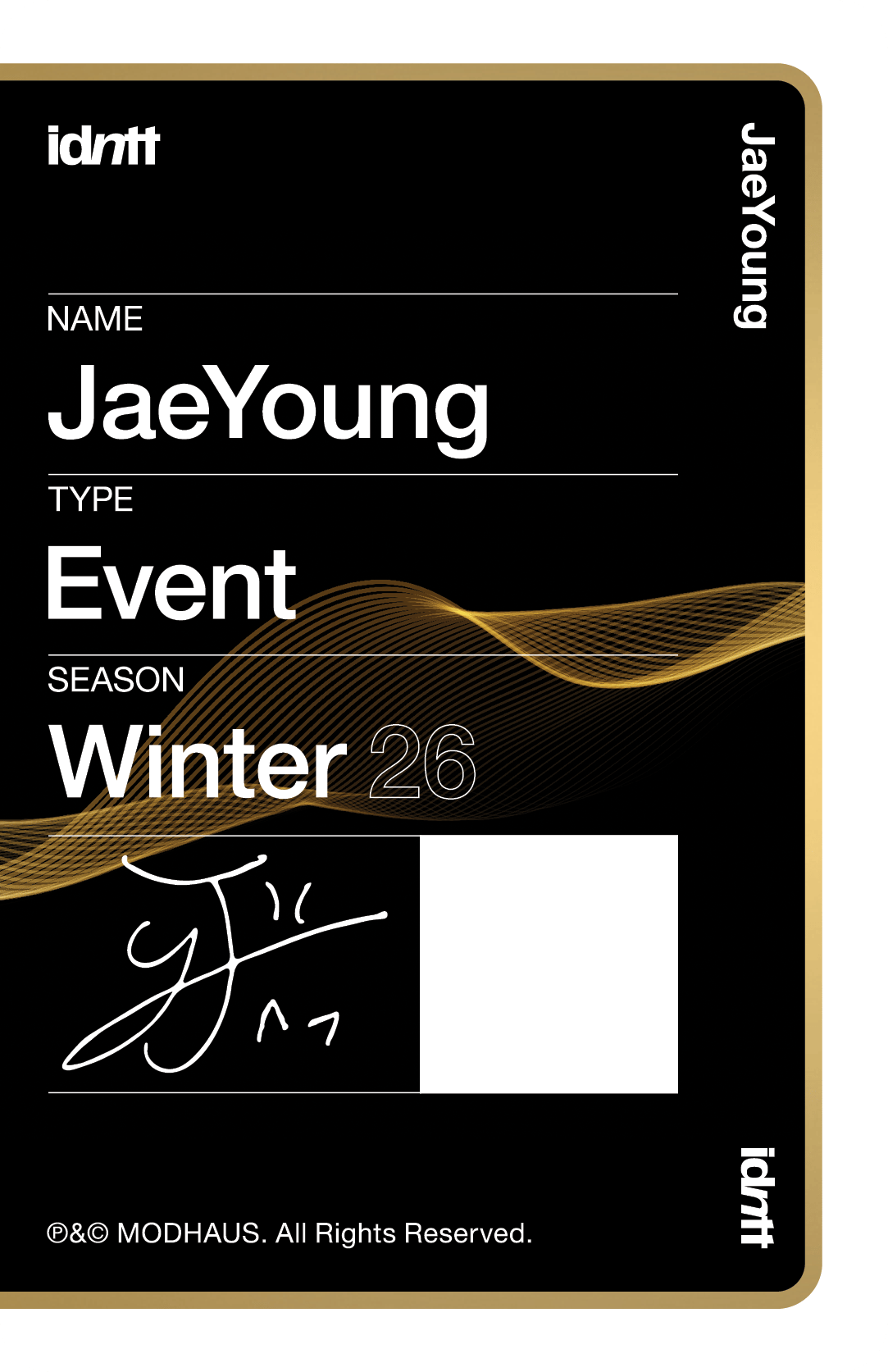 Lee JaeYoung idntt photocard back side - Event Objekt