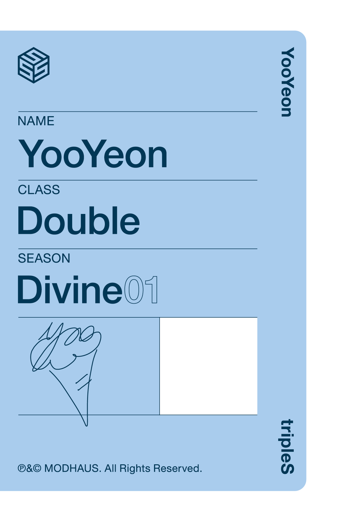 Yooyeon tripleS photocard back side - Showcase Objekt Pack