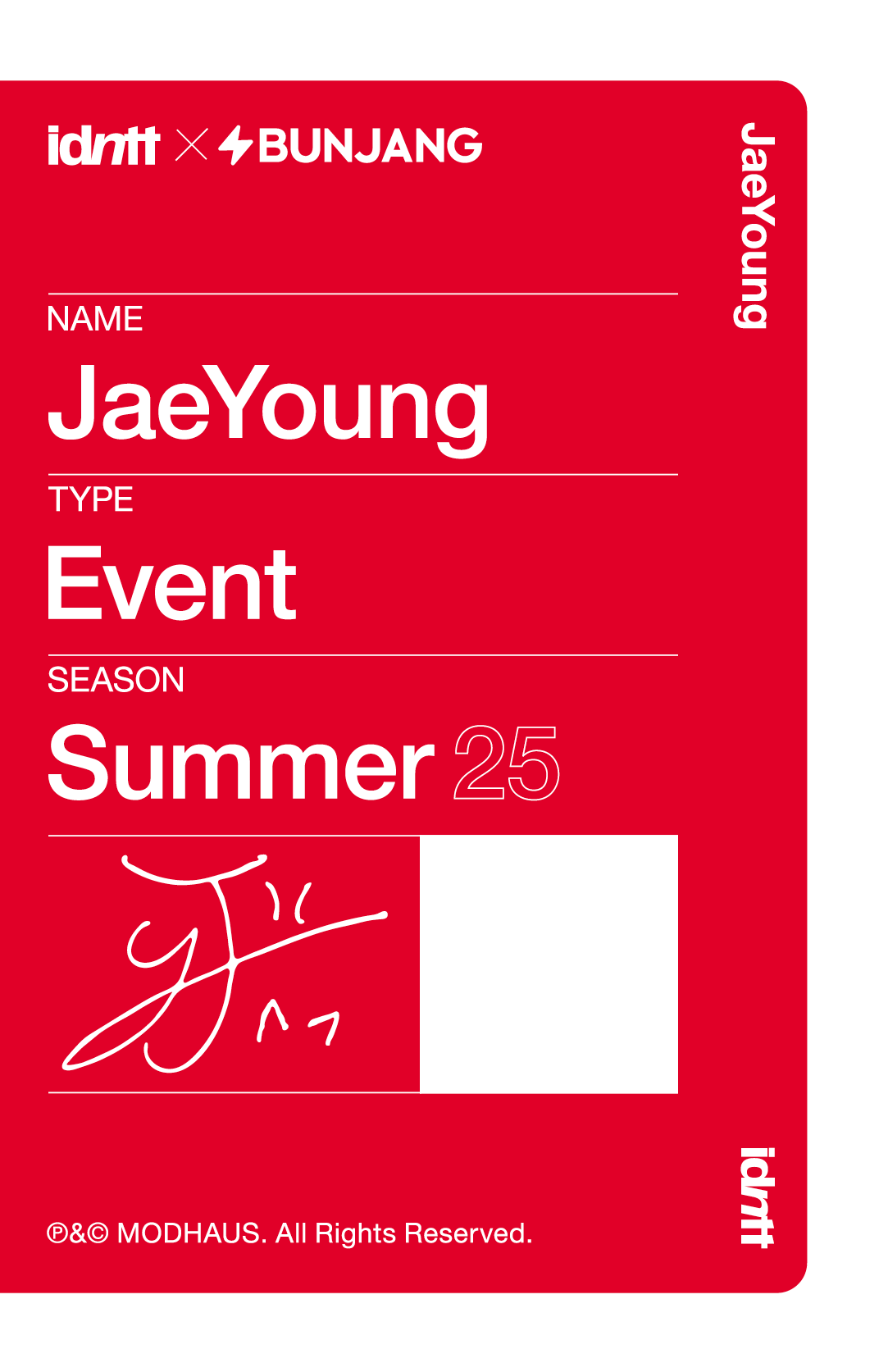 Lee JaeYoung idntt photocard back side - Round 1 - Unevermet