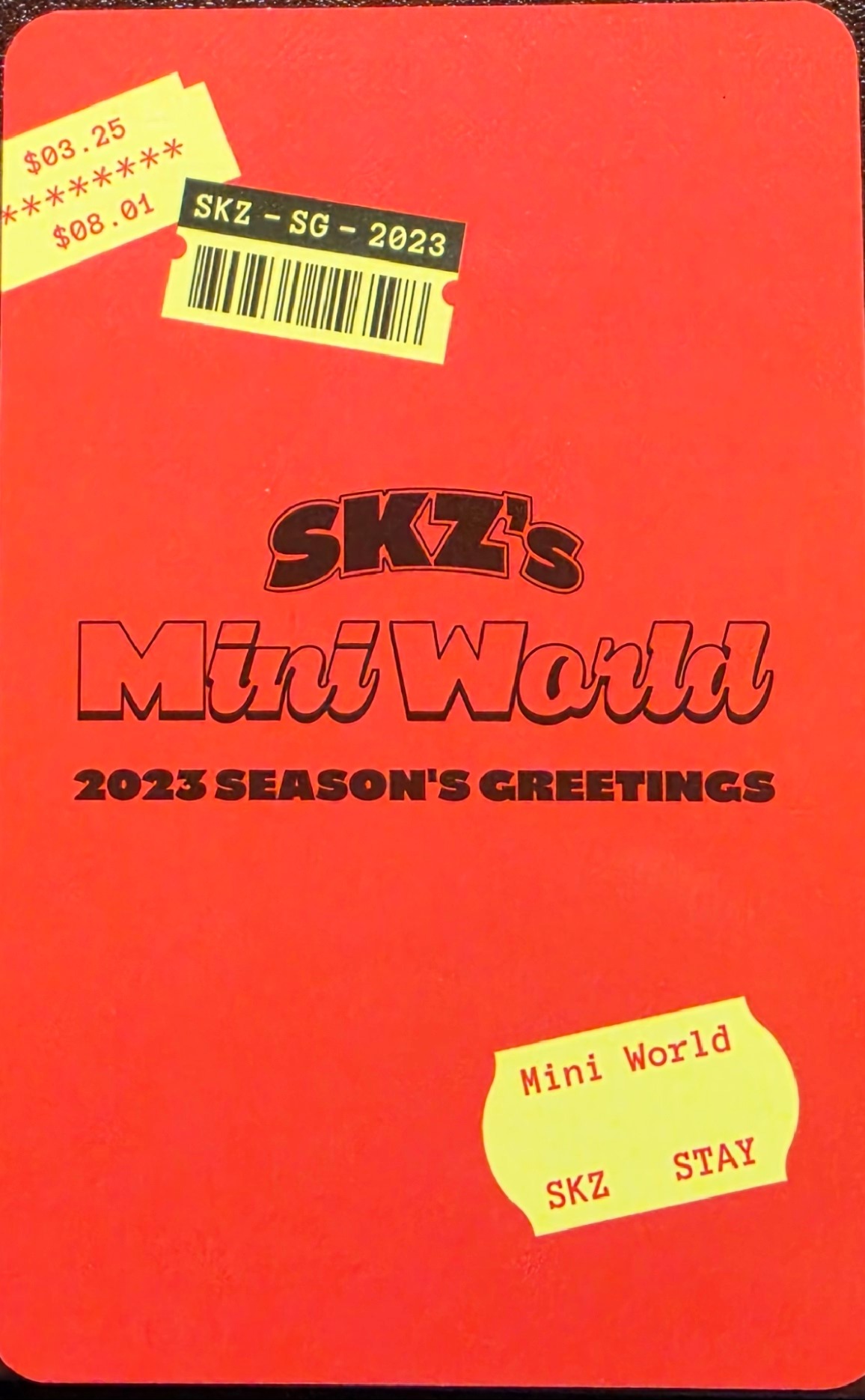 Han Stray Kids photocard back side - Selfie Photocard Set