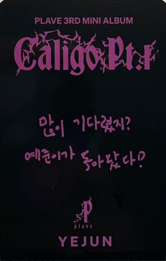 Yejun PLAVE photocard back side - Photocard Pack