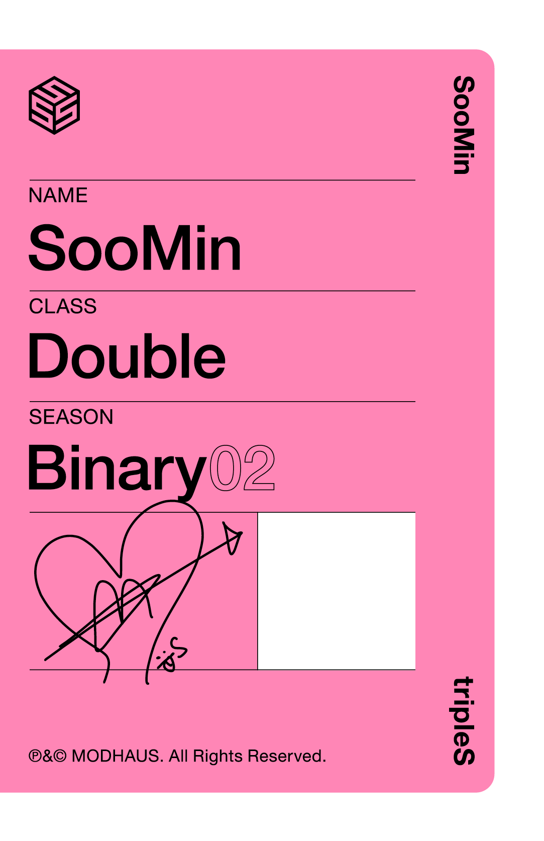 Soomin tripleS photocard back side - Showcase Objekt Pack