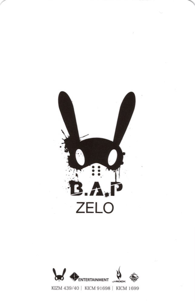 Zelo B.A.P photocard back side - Photocard