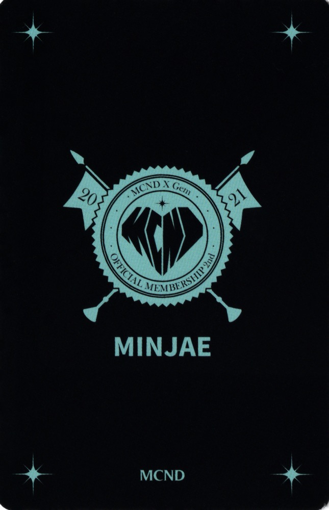 Minjae MCND photocard back side - Photo Card