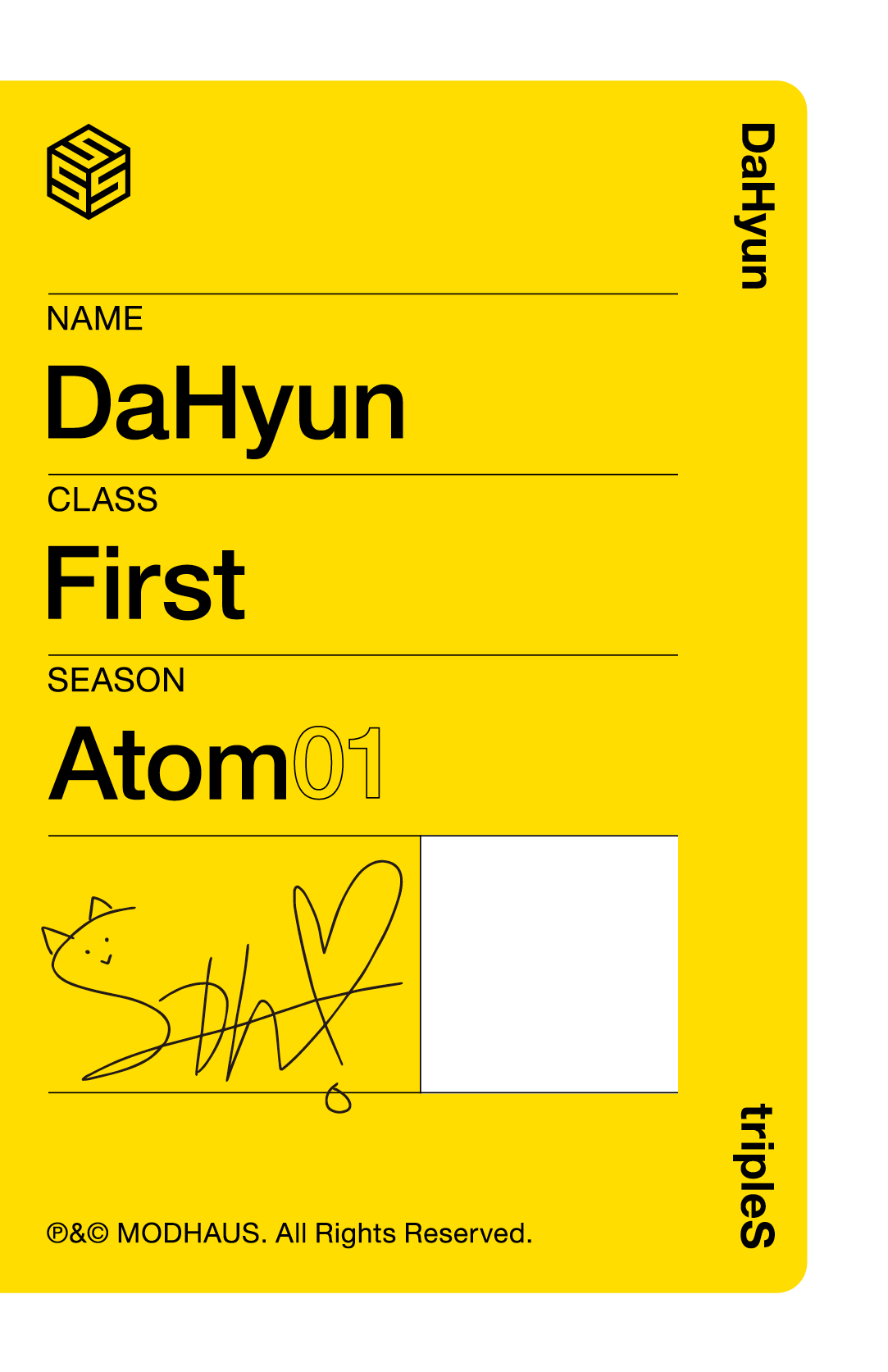Dahyun tripleS photocard back side - Objekt - 2nd Edition