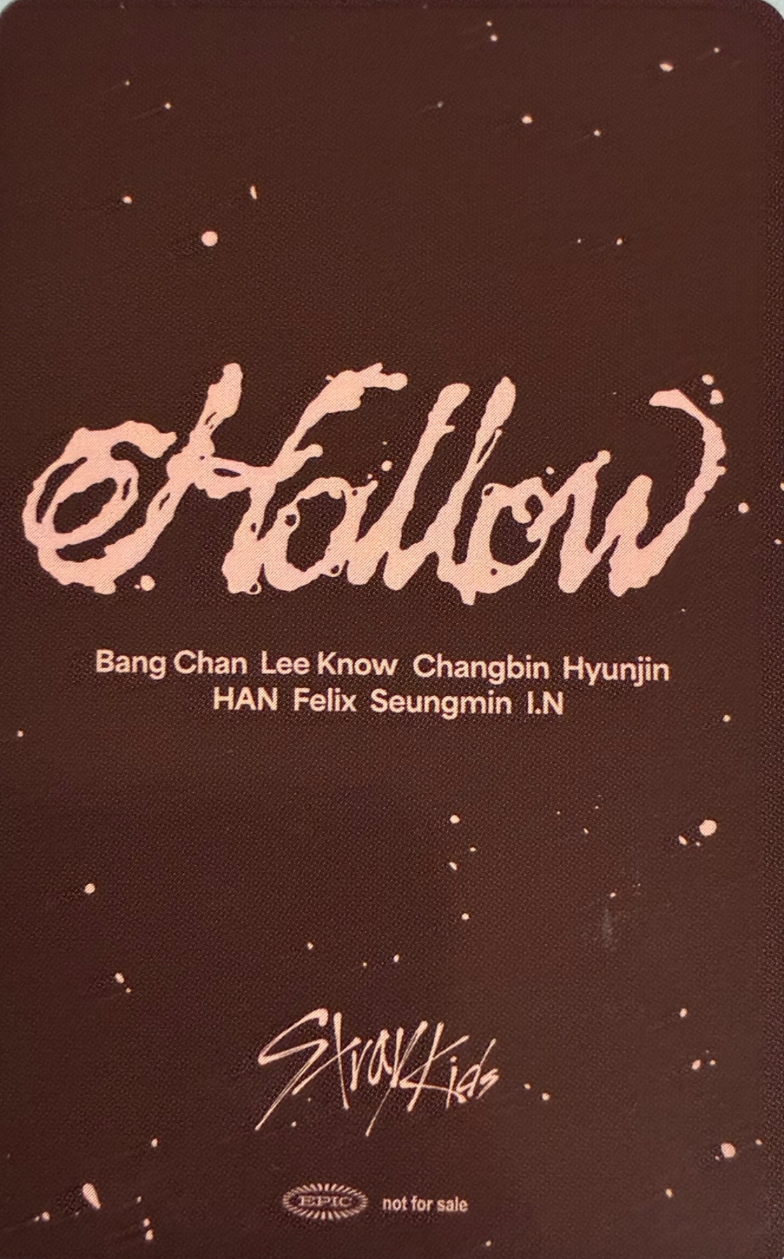 I.N Stray Kids photocard back side - benefit