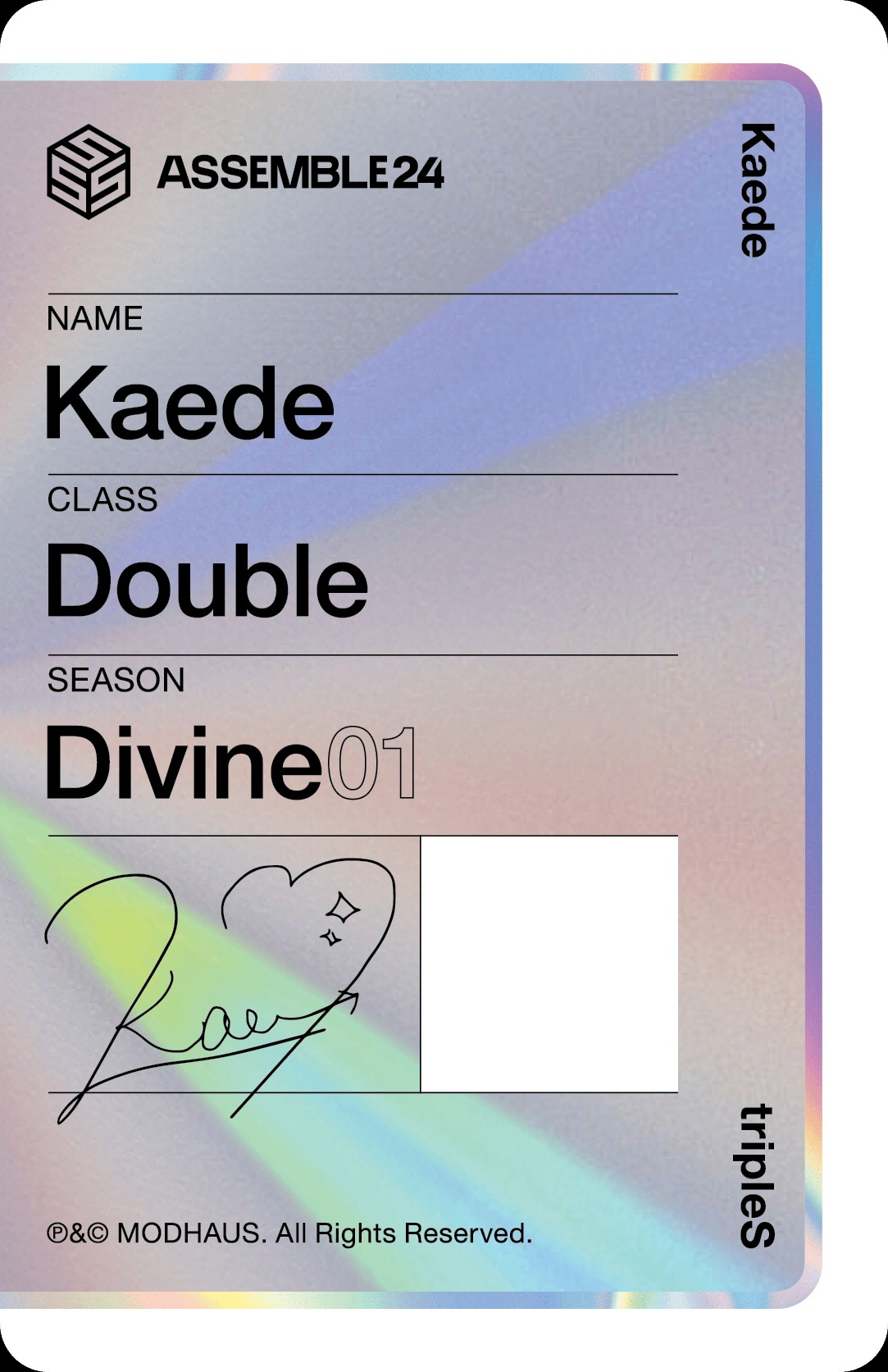 Kaede tripleS photocard back side - Photocard (Ver 1)