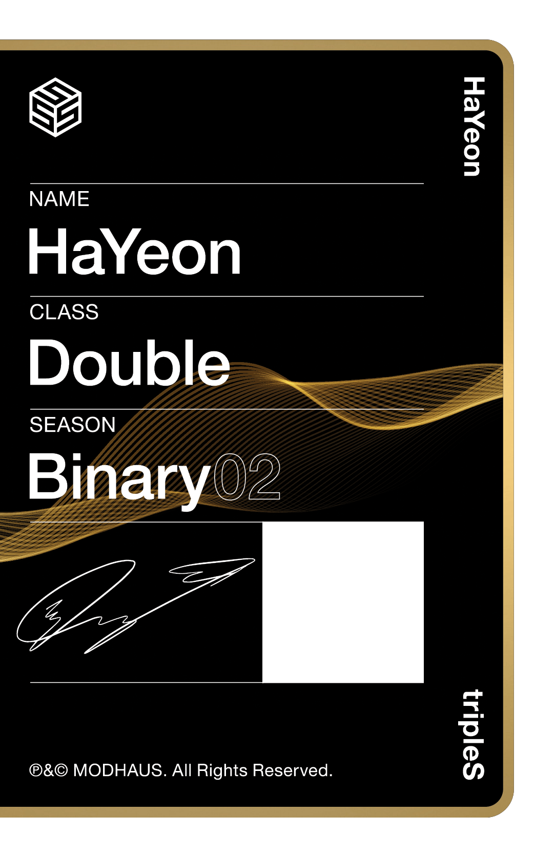 Hayeon tripleS photocard back side - Double Class Objekt