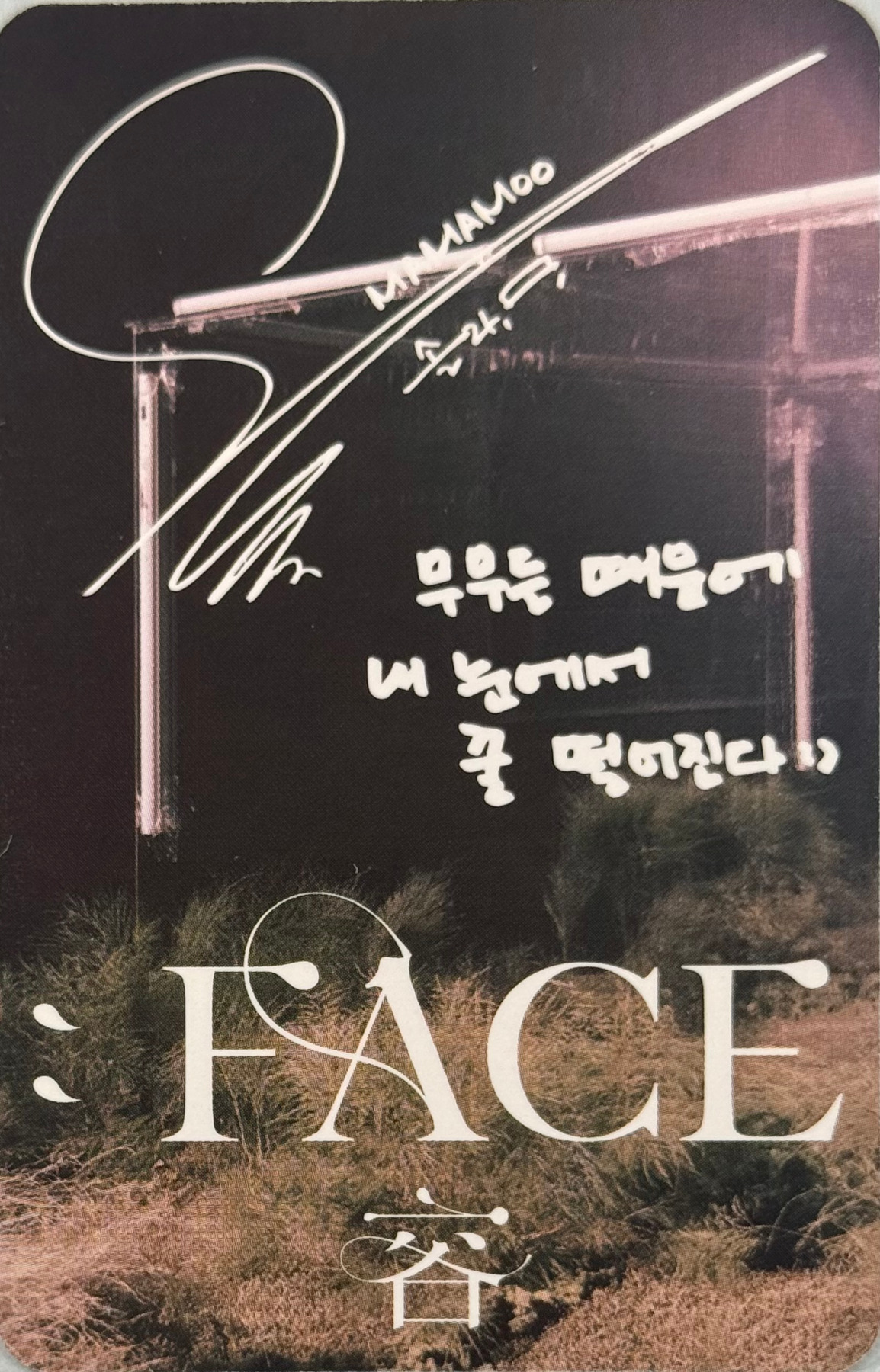 Solar Solar photocard back side - Photocard