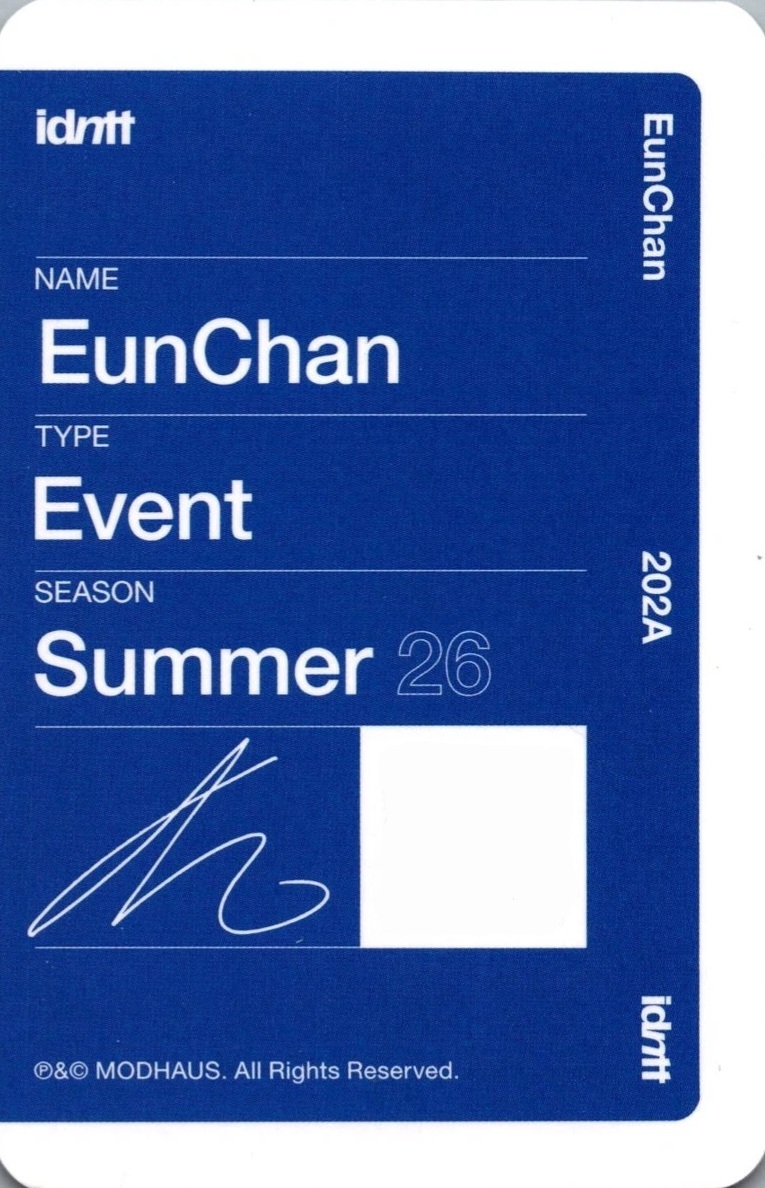 Cho EunChan idntt photocard back side - Event Objekt
