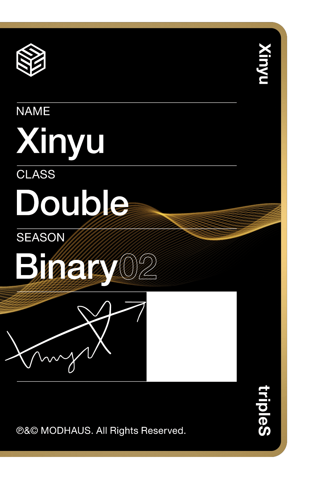 Xinyu tripleS photocard back side - Double Class Objekt