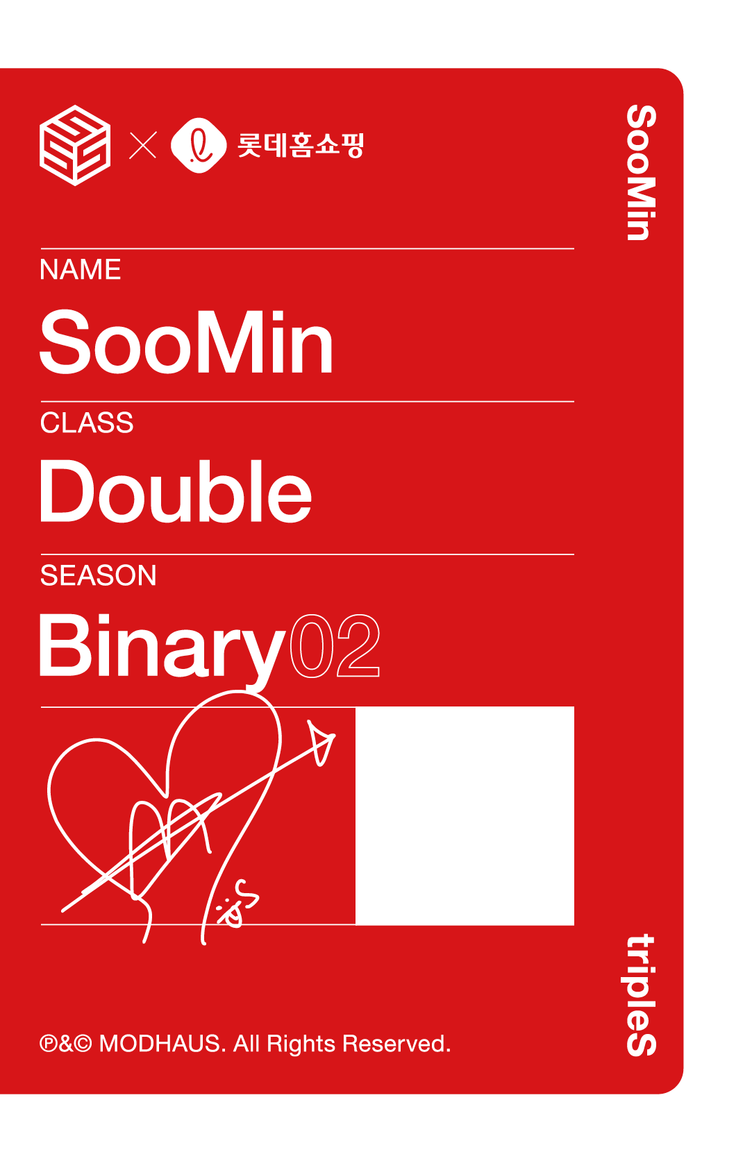 Soomin tripleS photocard back side - Double Class Objekt - Selfie Version