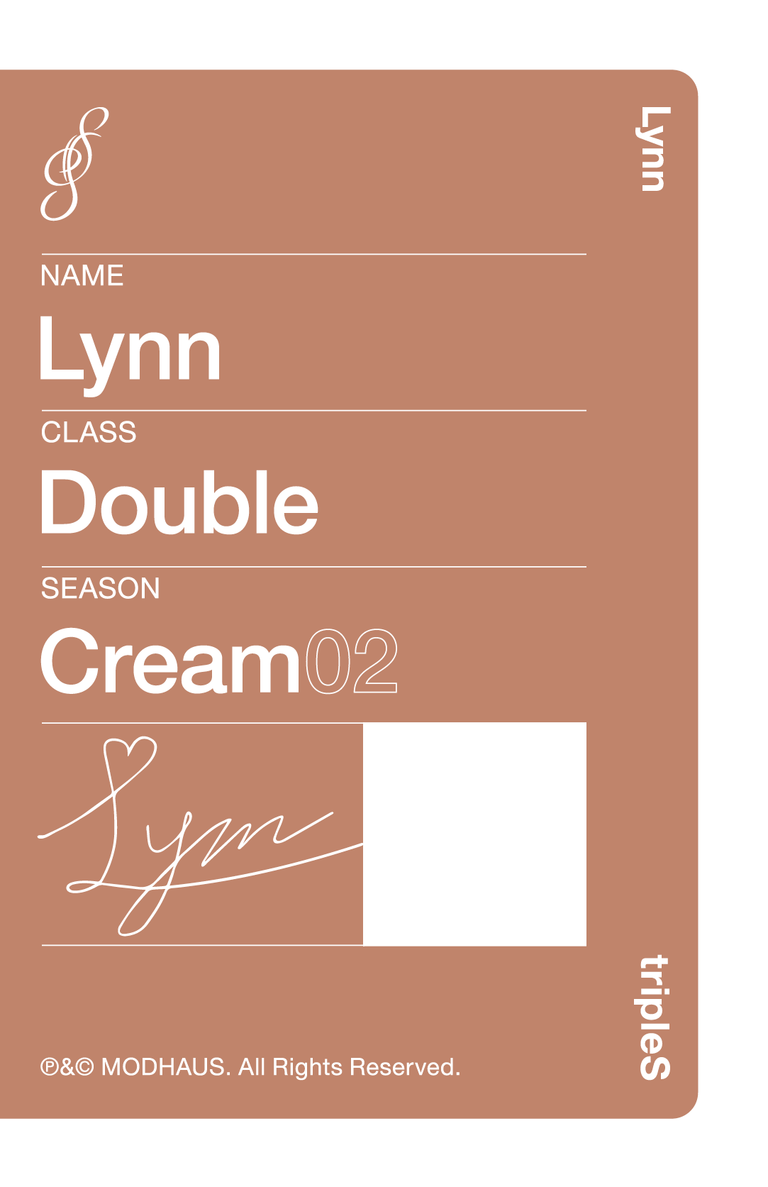 Lynn tripleS photocard back side - Showcase Objekt Pack