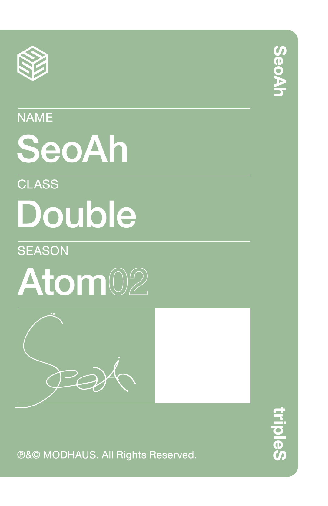 Seoah tripleS photocard back side - Double Class Objekt